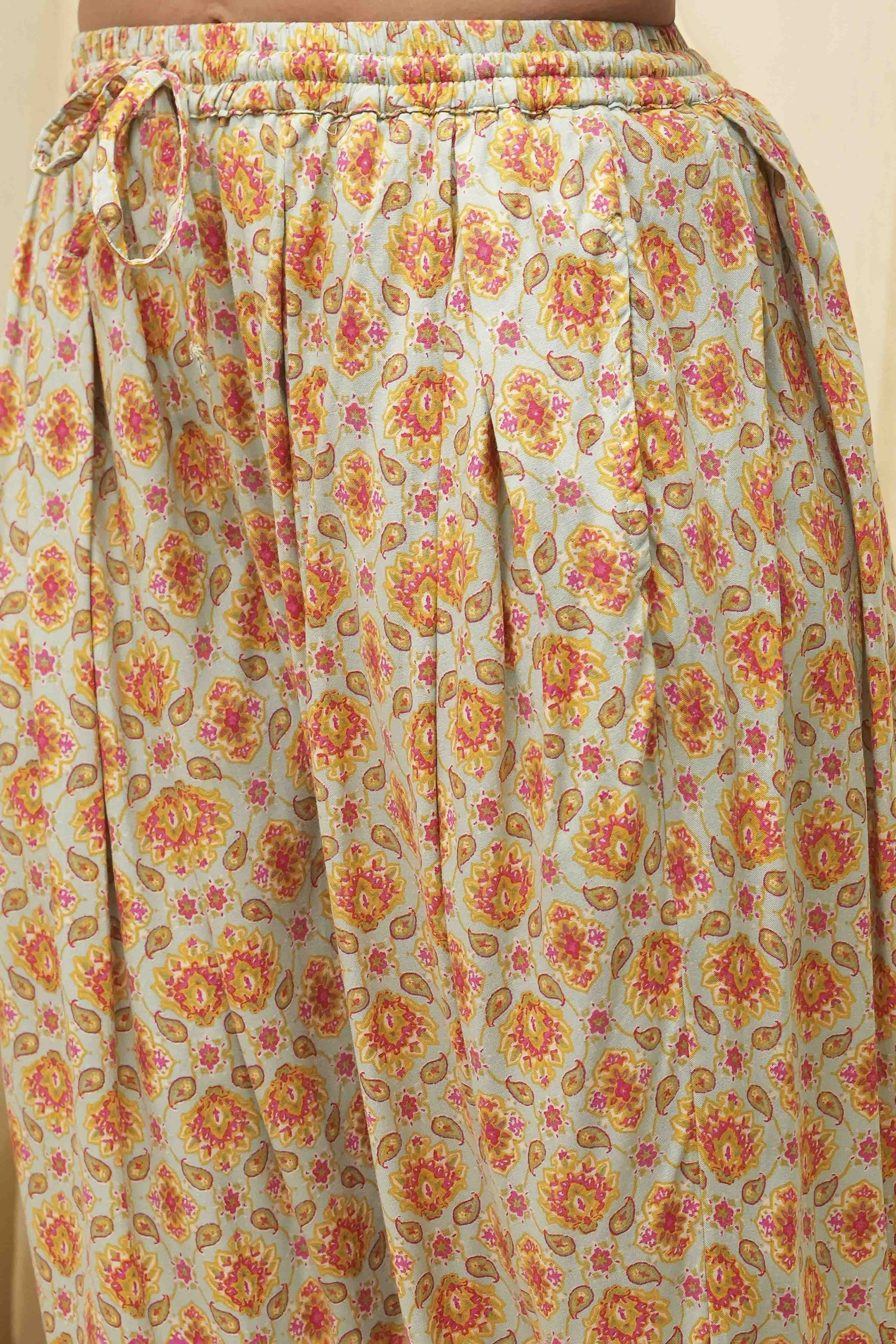 Powder Blue Rayon Printed 2 Piece Sleepwear Set image number 2