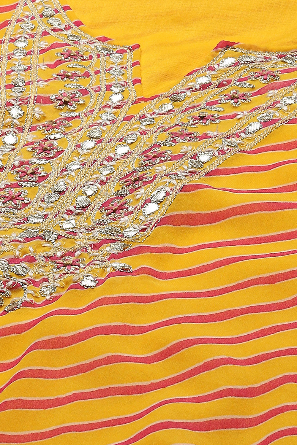 Yellow Viscose Straight Suit set image number 1