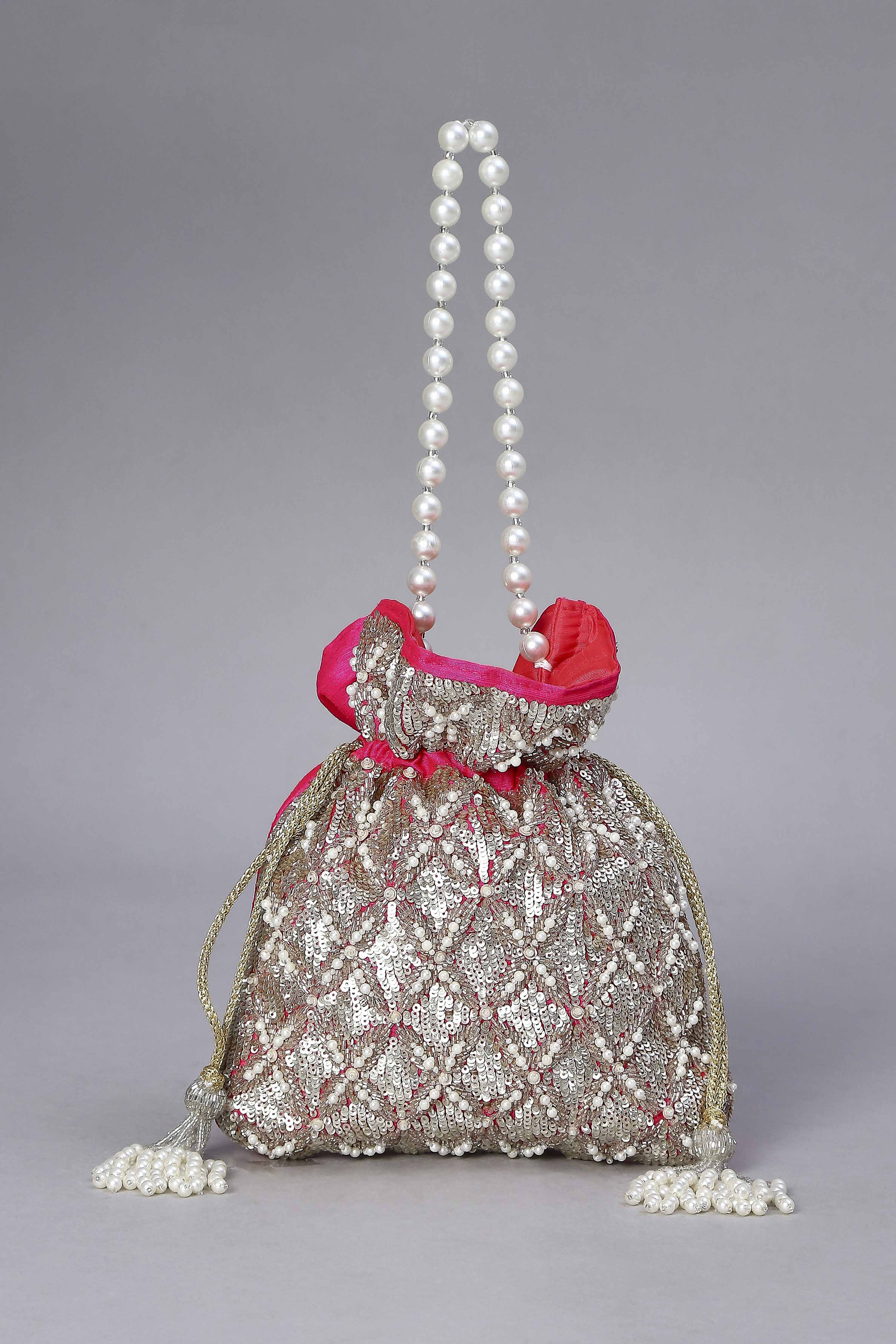 Fuchsia Fabric Potli Bag image number 1