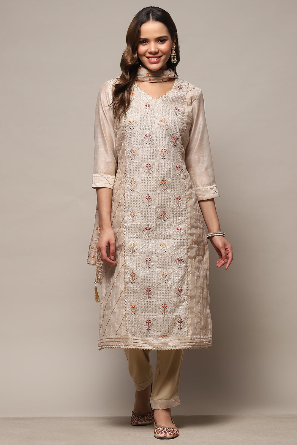 Pink Modal Unstitched Suit Set image number 8
