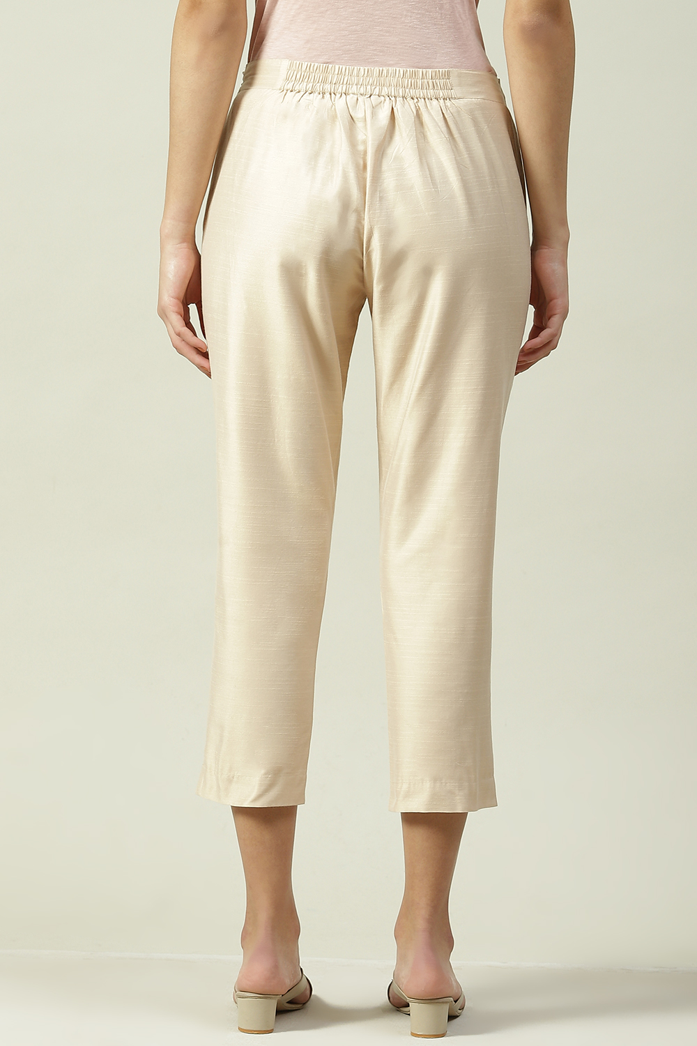 Black Poly Viscose Solid Pant image number 4