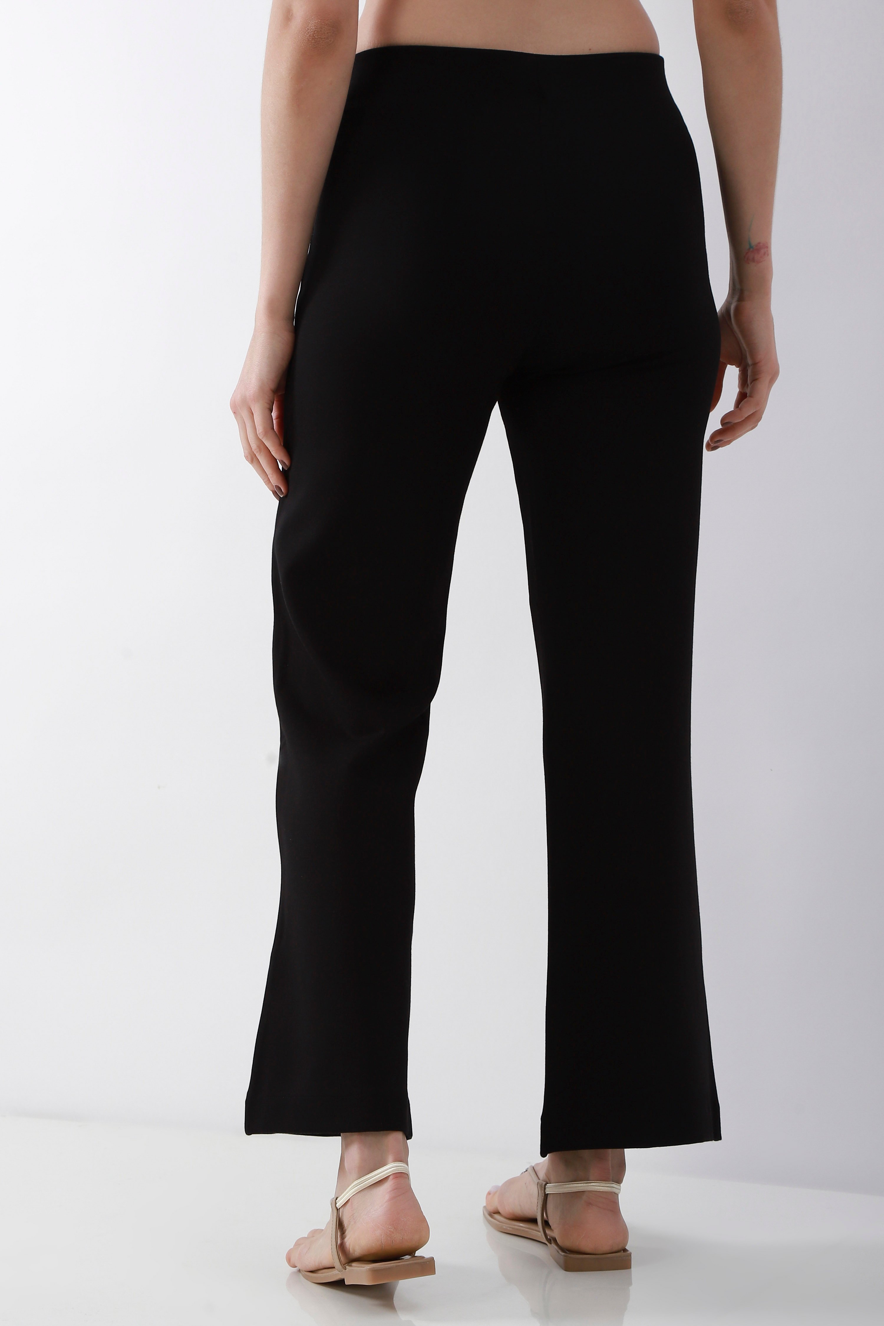 Olive Viscose Rayon Flared Pant image number 5