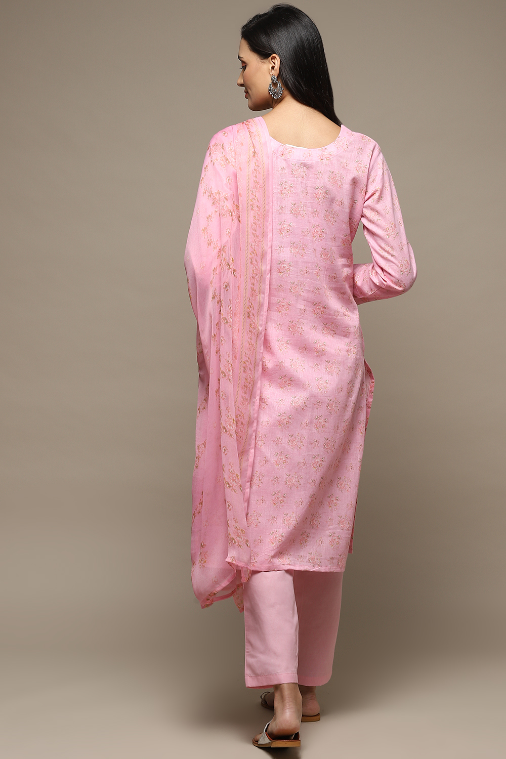 Multi Cotton Blend Digital Print Unstitched Suit Set image number 6