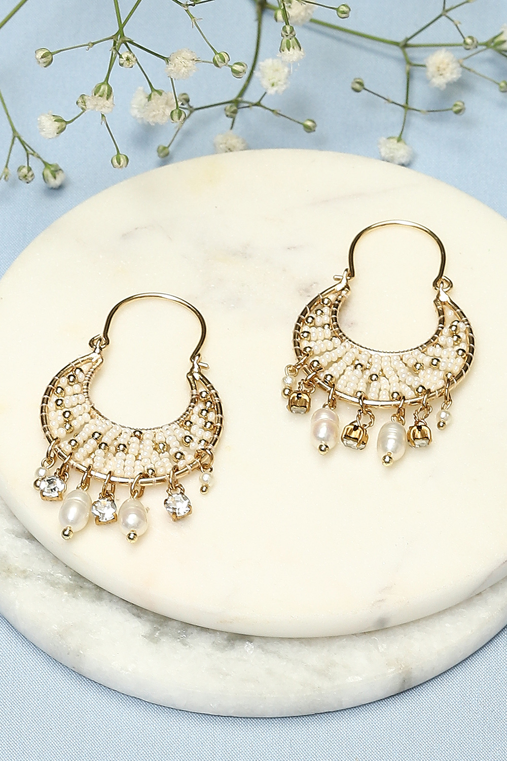 Gold Brass Earrings image number 0