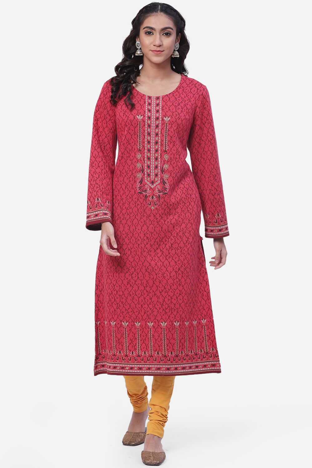 Blue Straight Poly Metallic Kurta image number 0