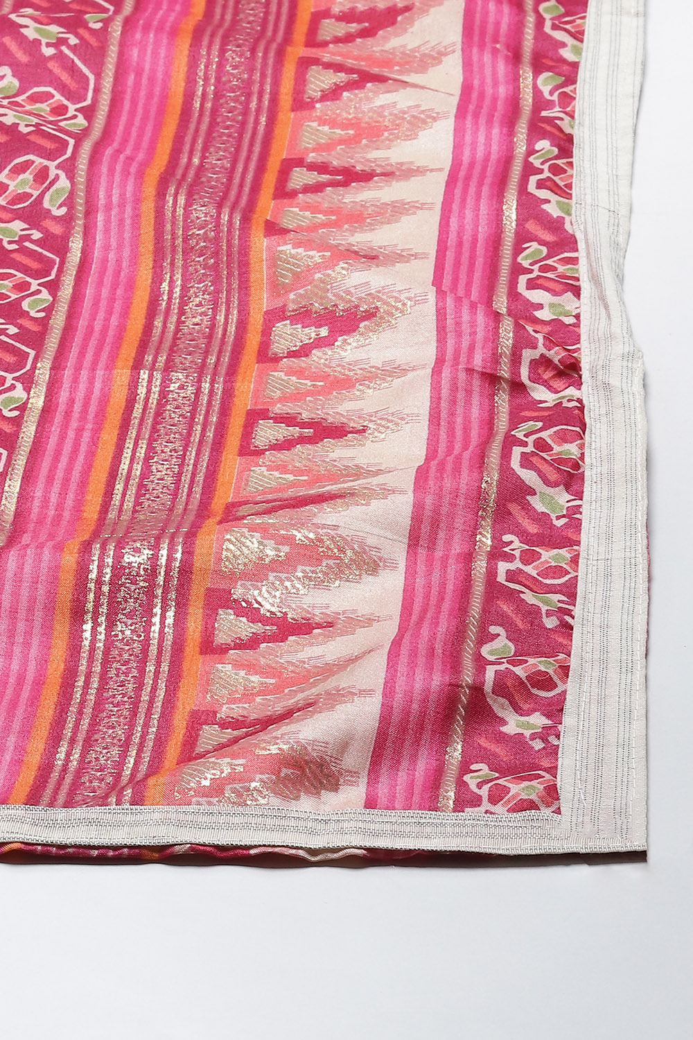 Fuchsia Cotton Digital Print Unstitched Suit Set image number 3