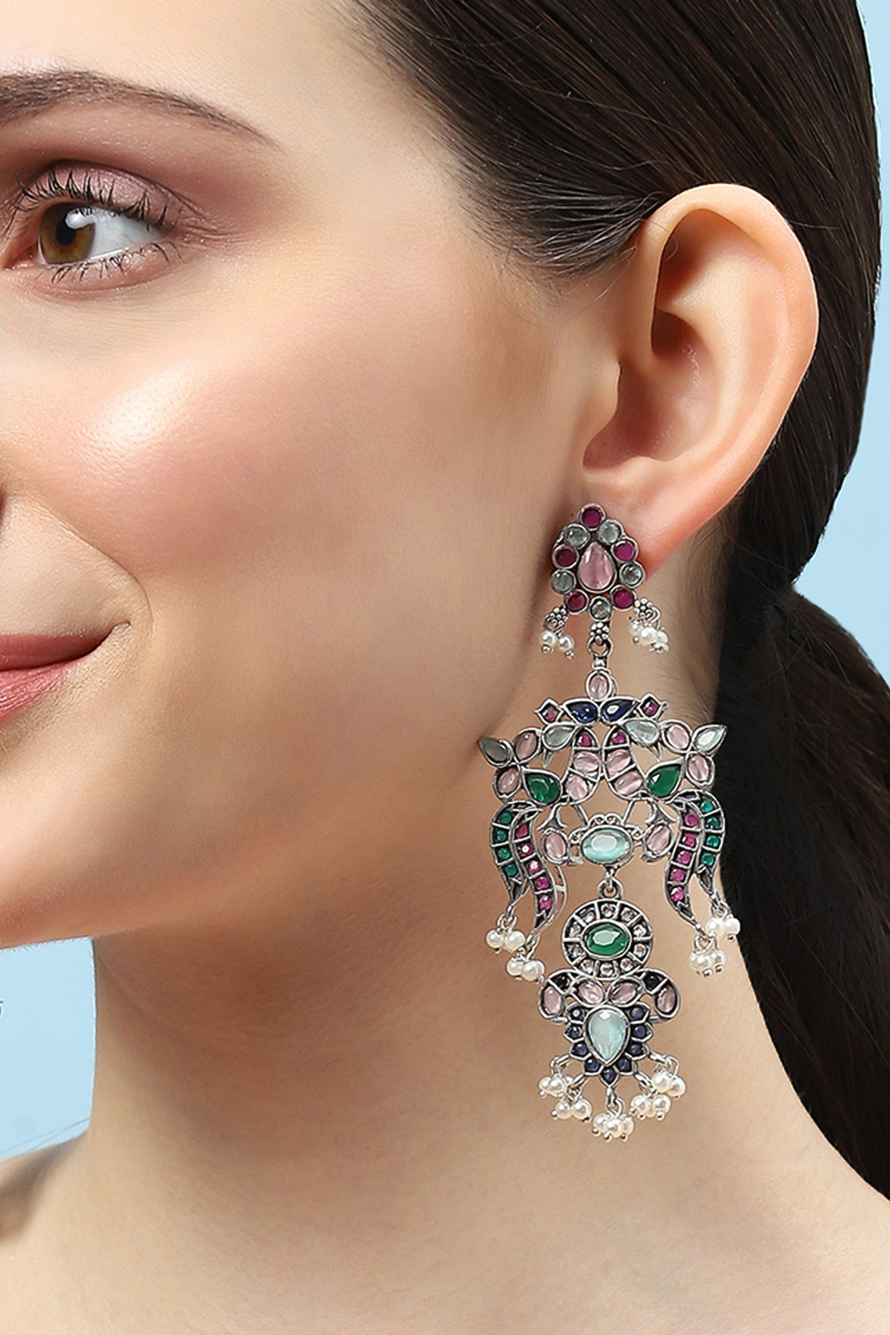 Multicolour Stone Earrings image number 3