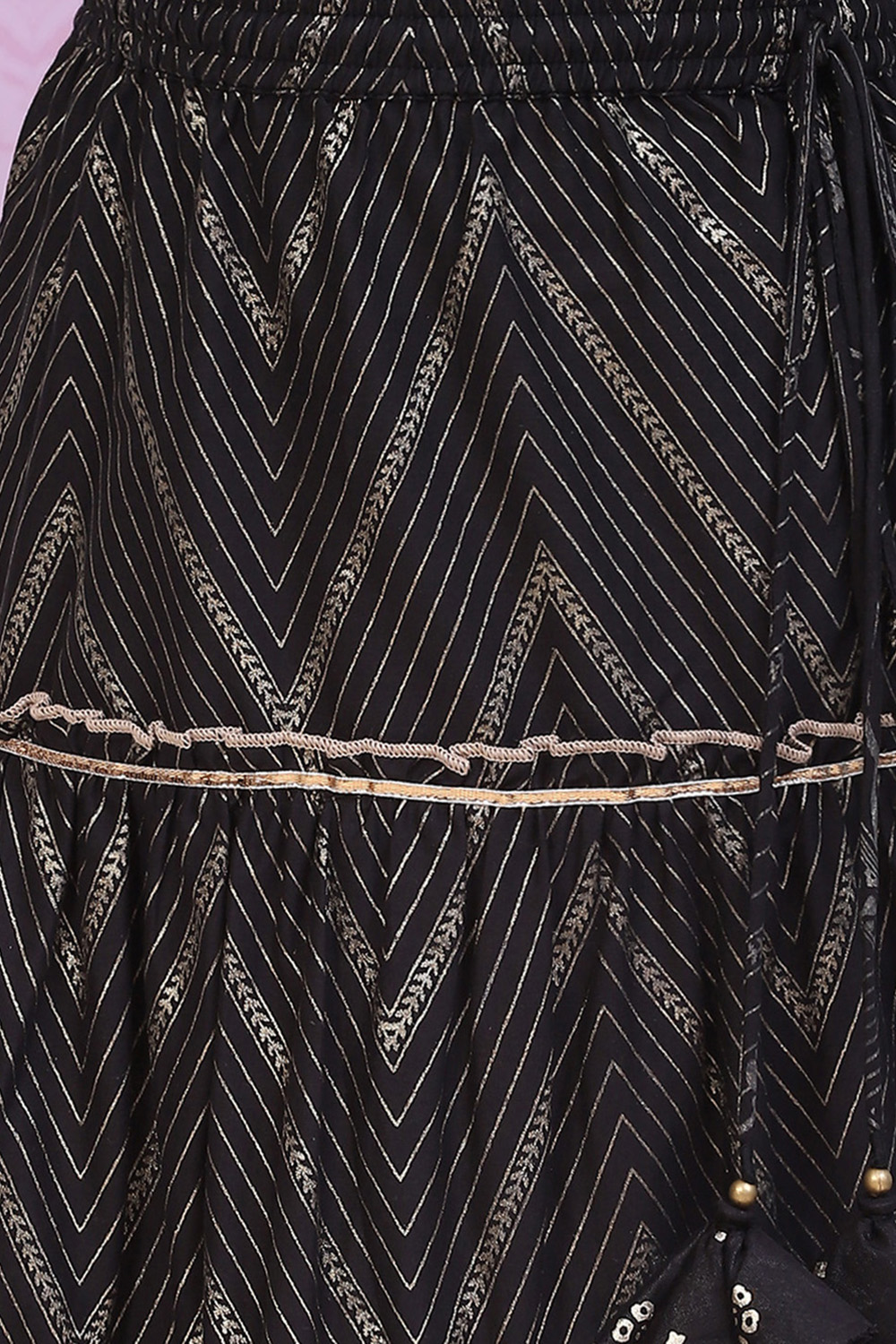 Red Art Silk Printed Short Top Lehenga Set image number 2