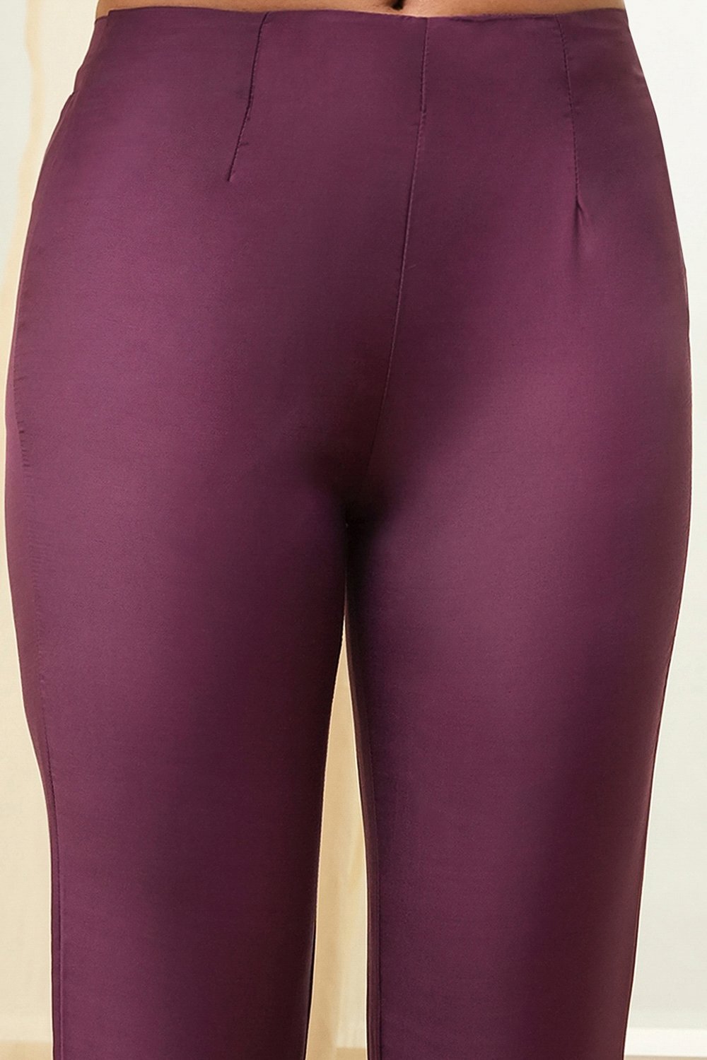 Dark Navy Art Silk Straight Kurta Slim Pants Suit Set image number 3