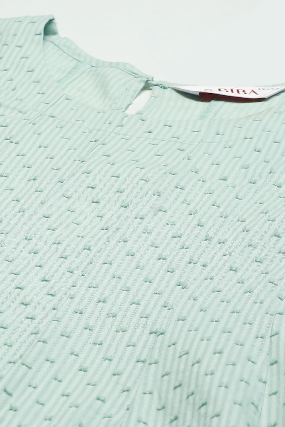 Sea Green Cotton Flared Kurta image number 1