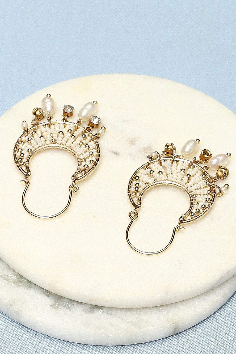 Gold Brass Earrings image number 2