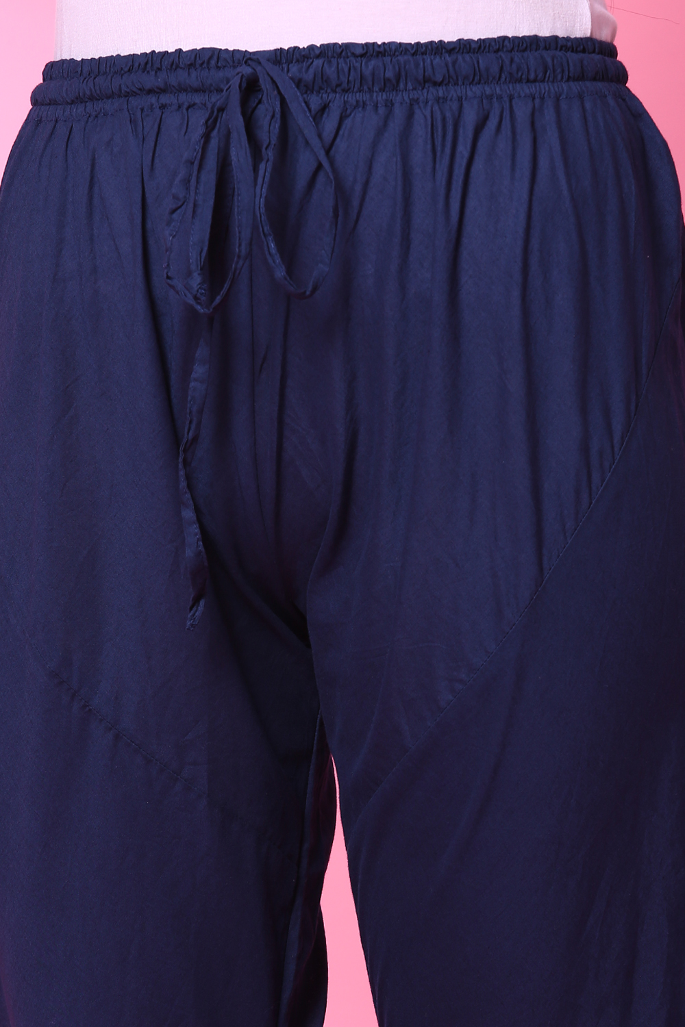 Blue Cotton Anarkali Kurta Churidar Suit Set image number 6