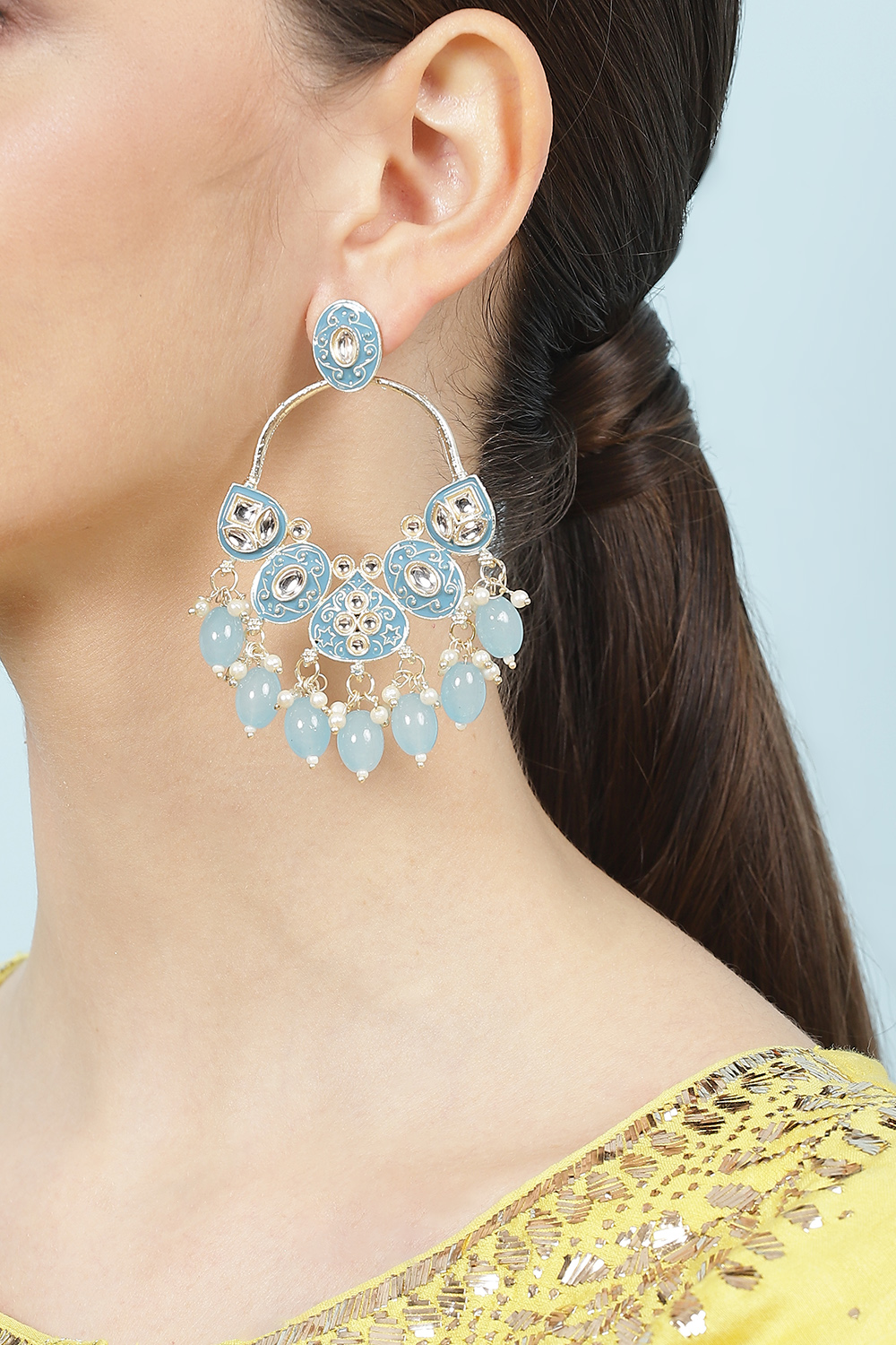 Light Blue Alloy Earrings image number 1
