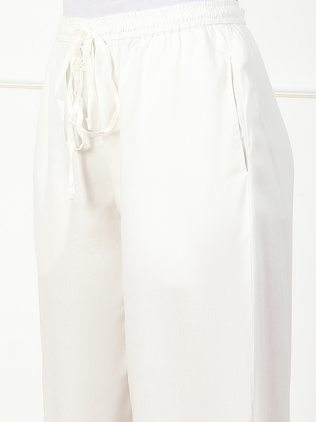 Navy Rayon Palazzo Pants image number 1