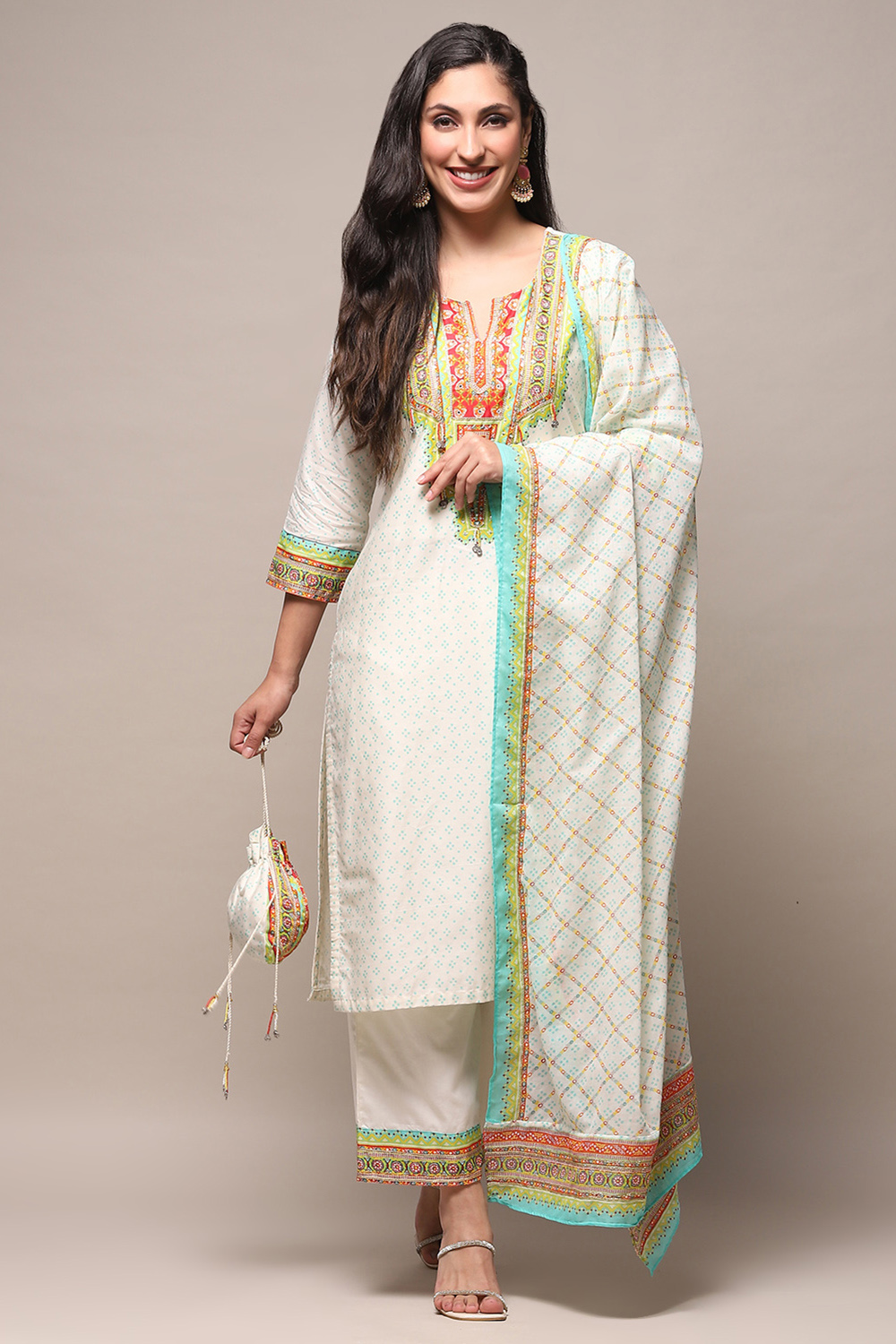 Fuschia Cotton Straight Suit Set image number 6