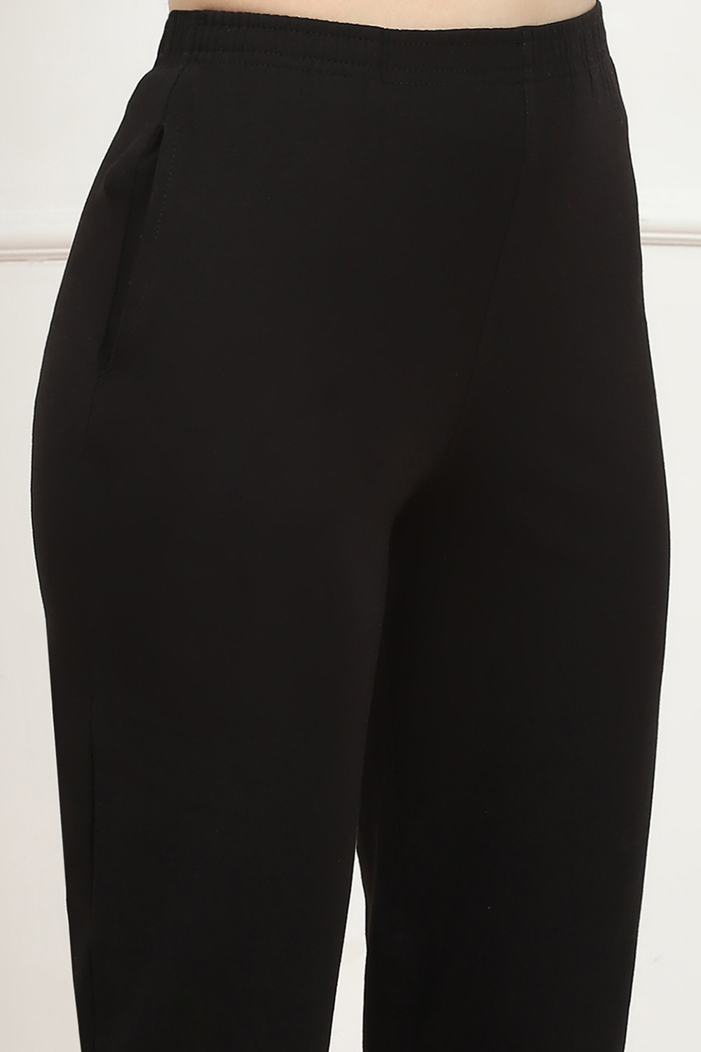 White Cotton Blend Pants image number 1