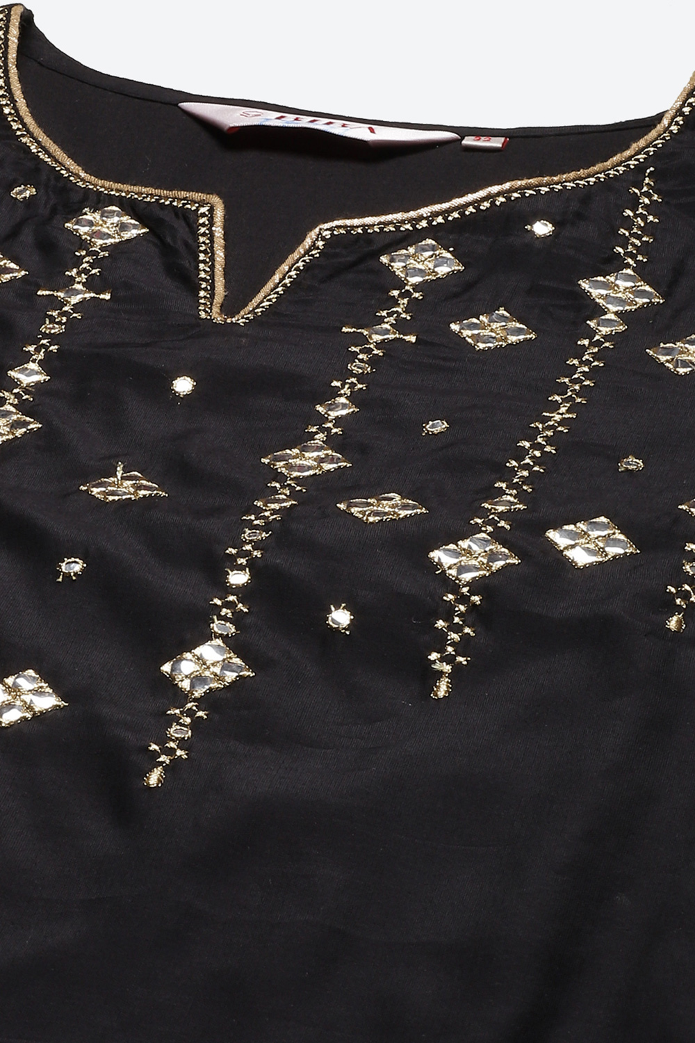 Black Art Silk Kurta image number 1