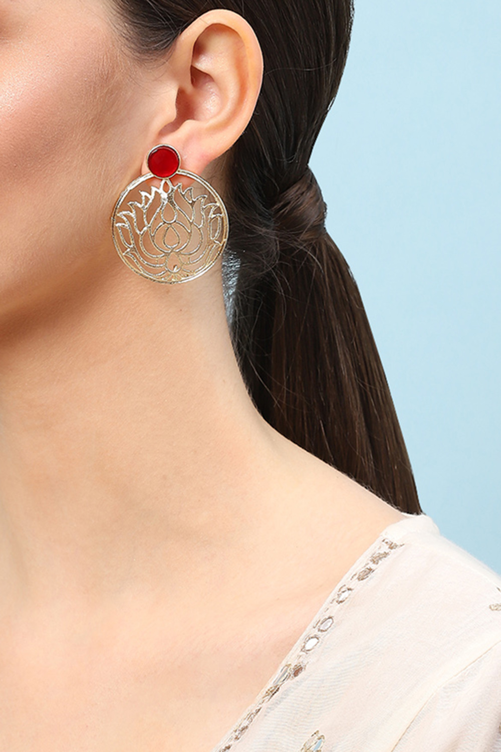 Red Brass Earrings image number 1