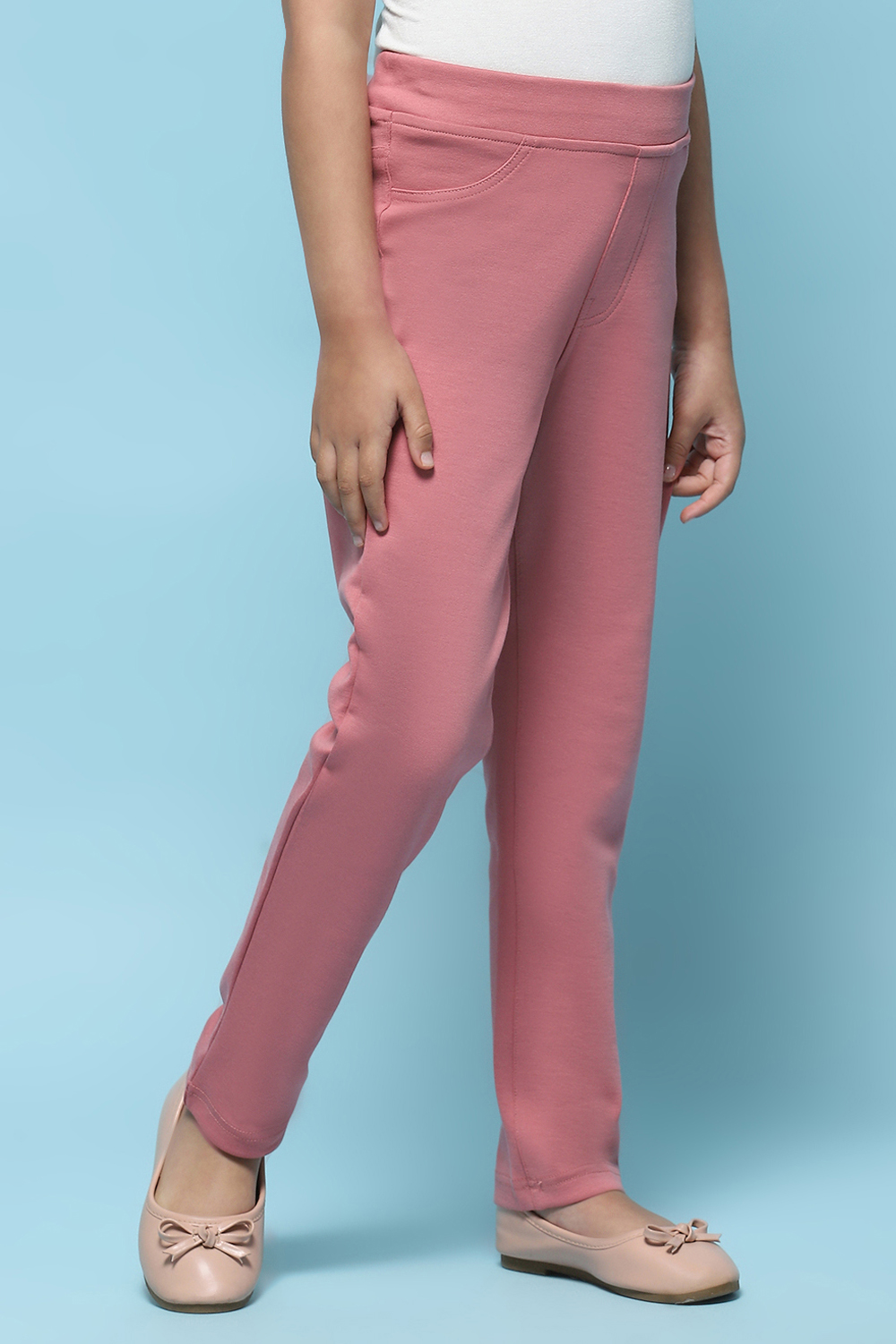 Black Cotton Lycra Skinny Jeggings image number 3