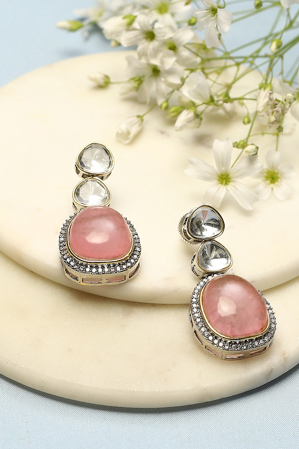 Light Pink Brass earrings image number 0