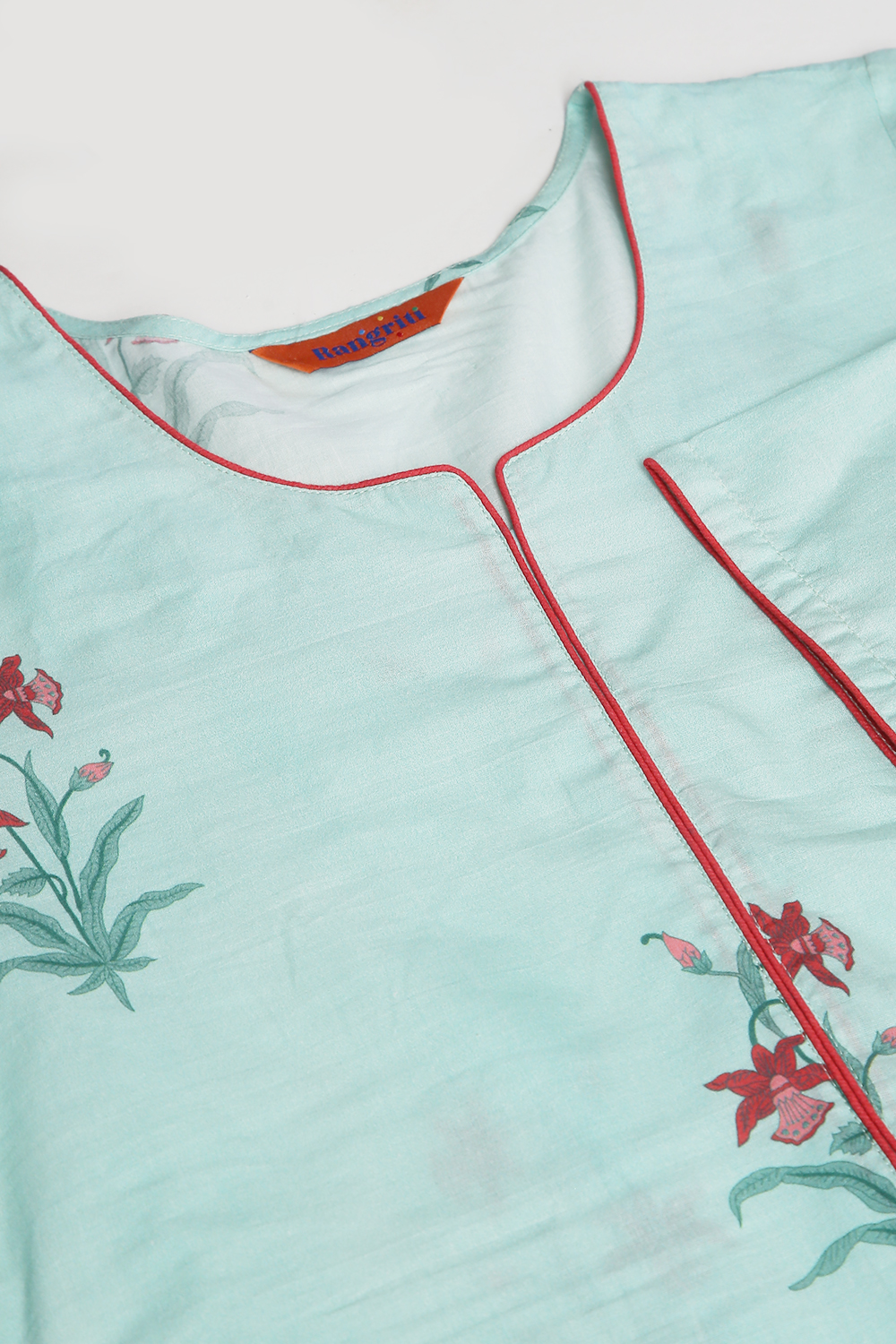 White Cotton A-Line Kurta Palazzo Suit Set image number 1