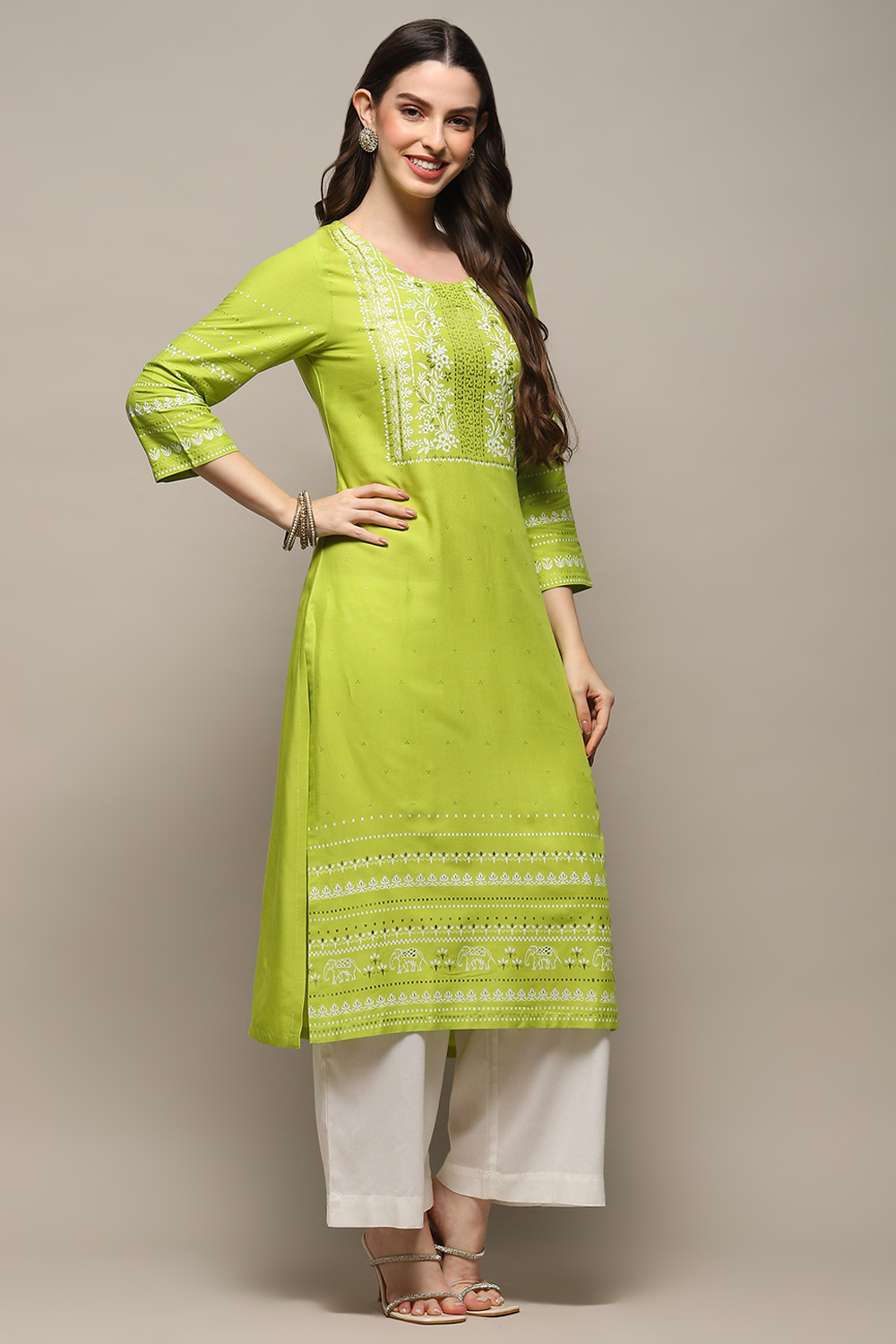 Pink Rayon flax Relaxed Kurta Palazzo Suit Set image number 5