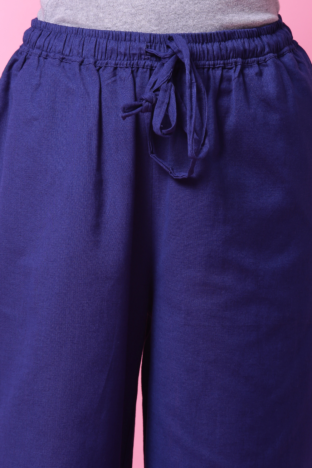 Red Cotton Flax Straight Kurta Pants Set image number 2