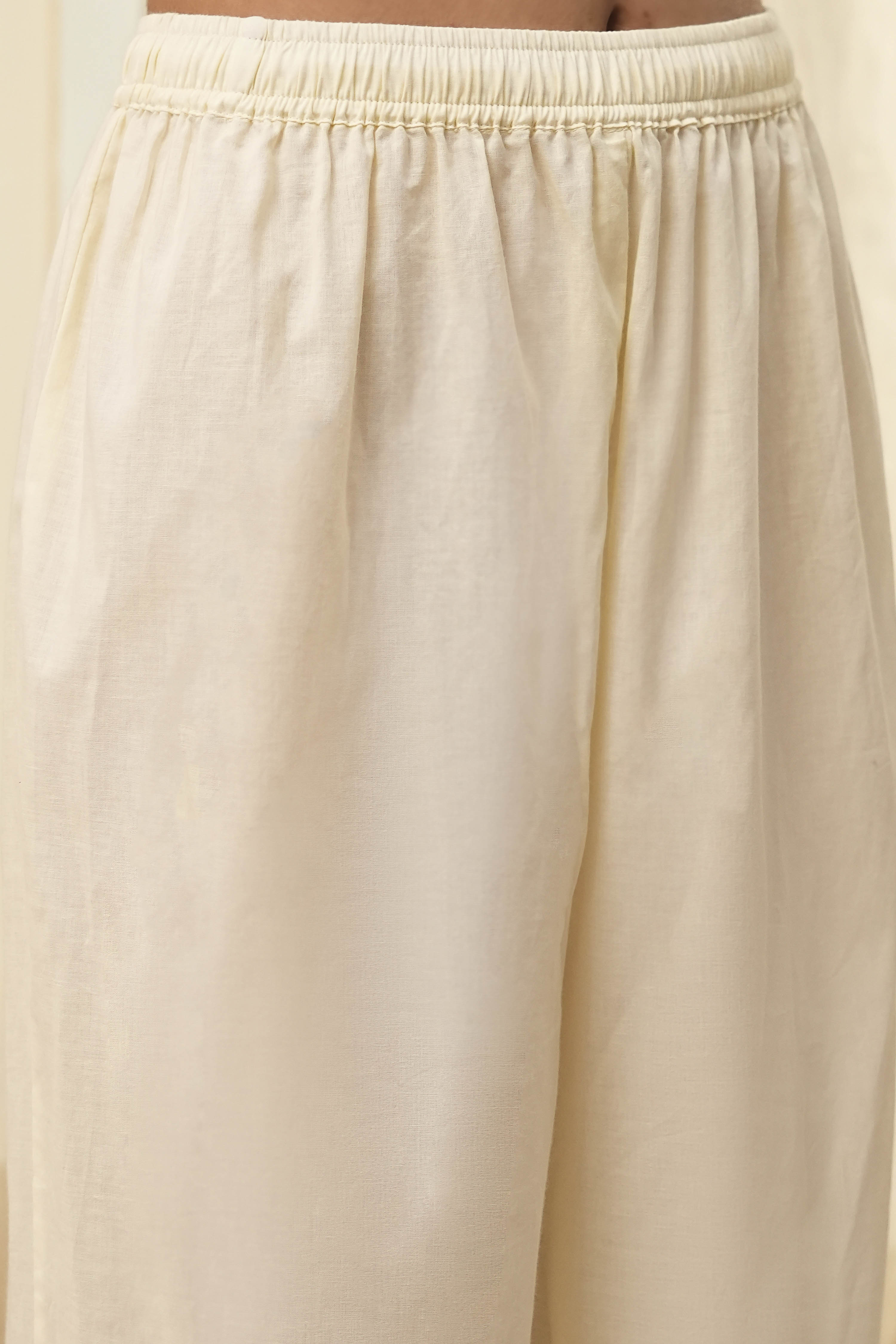 White and Black Cotton Printed Anarkali Kurta Set image number 2