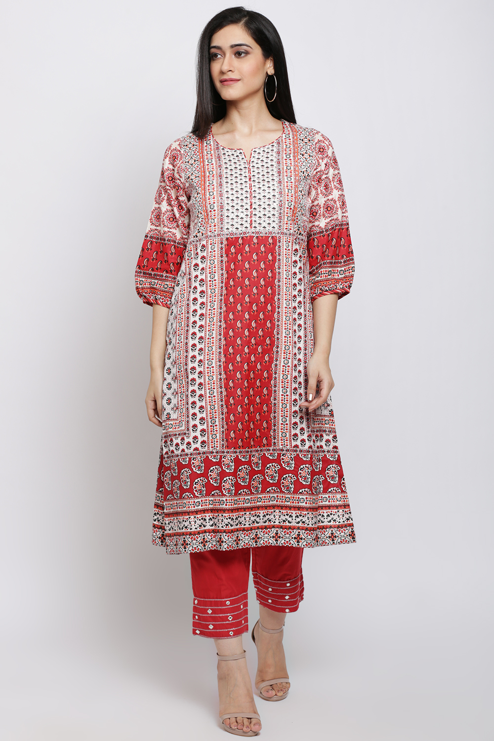 Ivory Viscose A Line Kurta image number 0