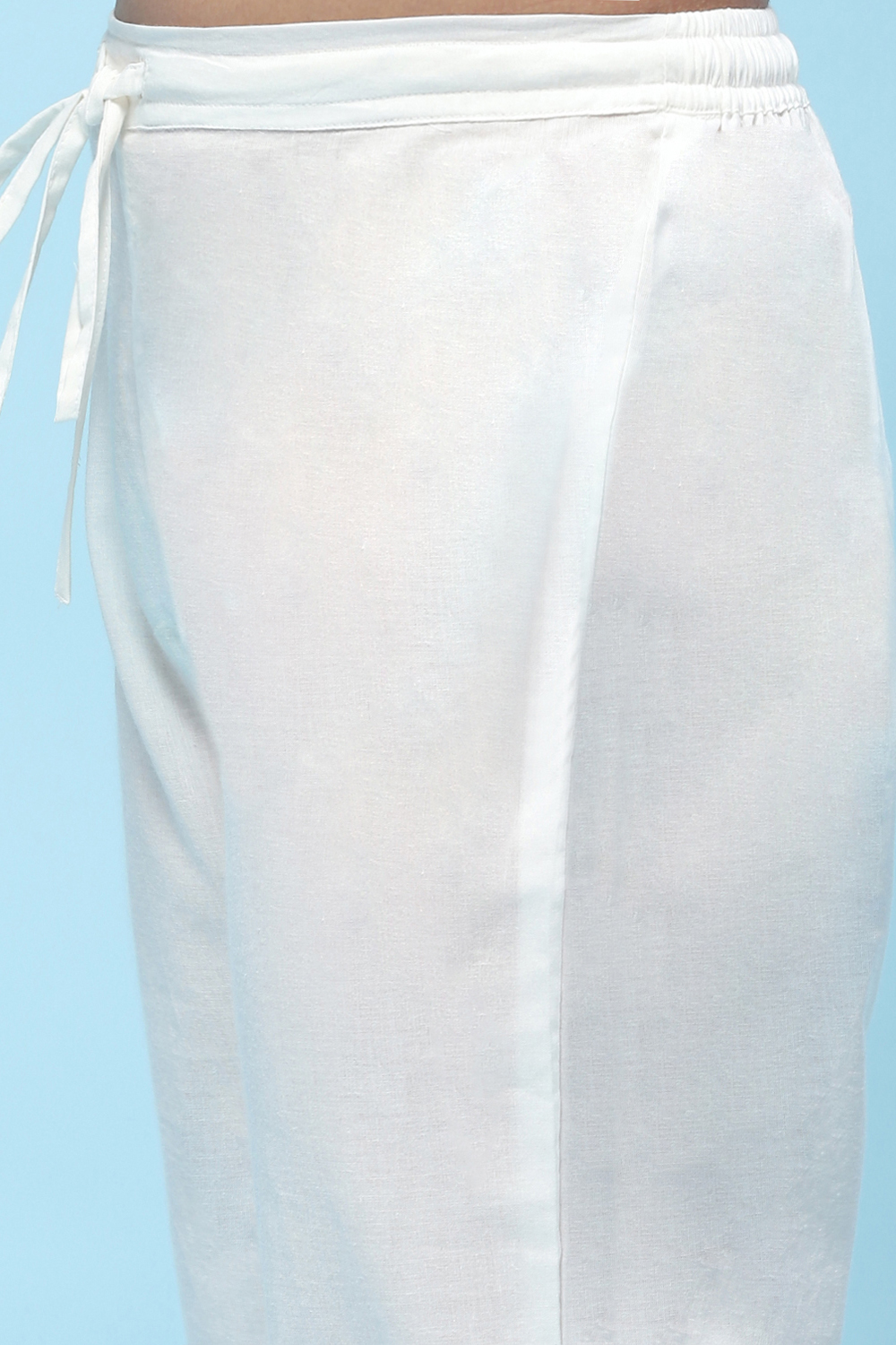 Off-White and Pink Poly Chiffon Floral Tiered Suit Set image number 2