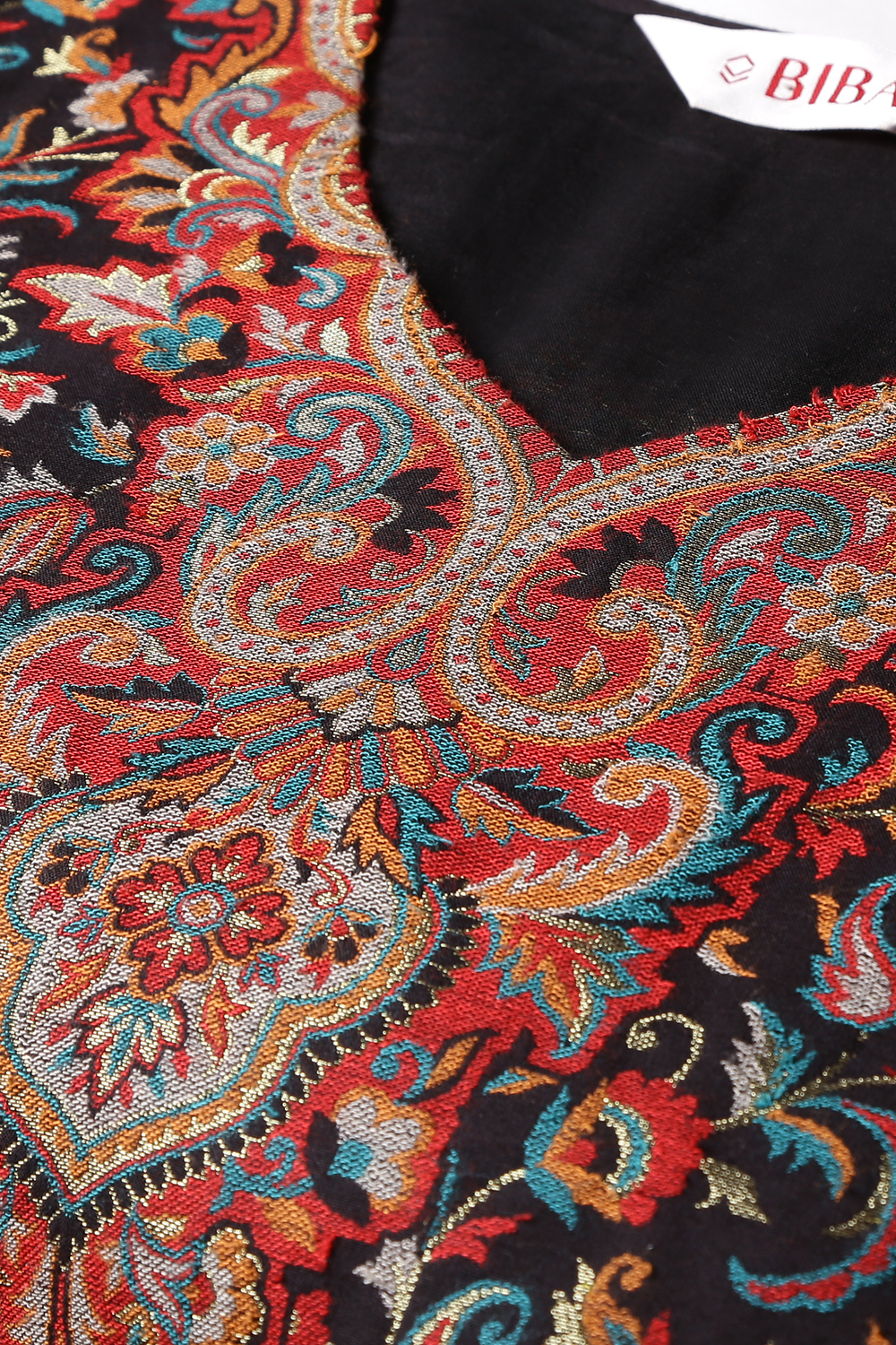 Black Woolen A-Line Kurta Narrow Pants Suit Set image number 1