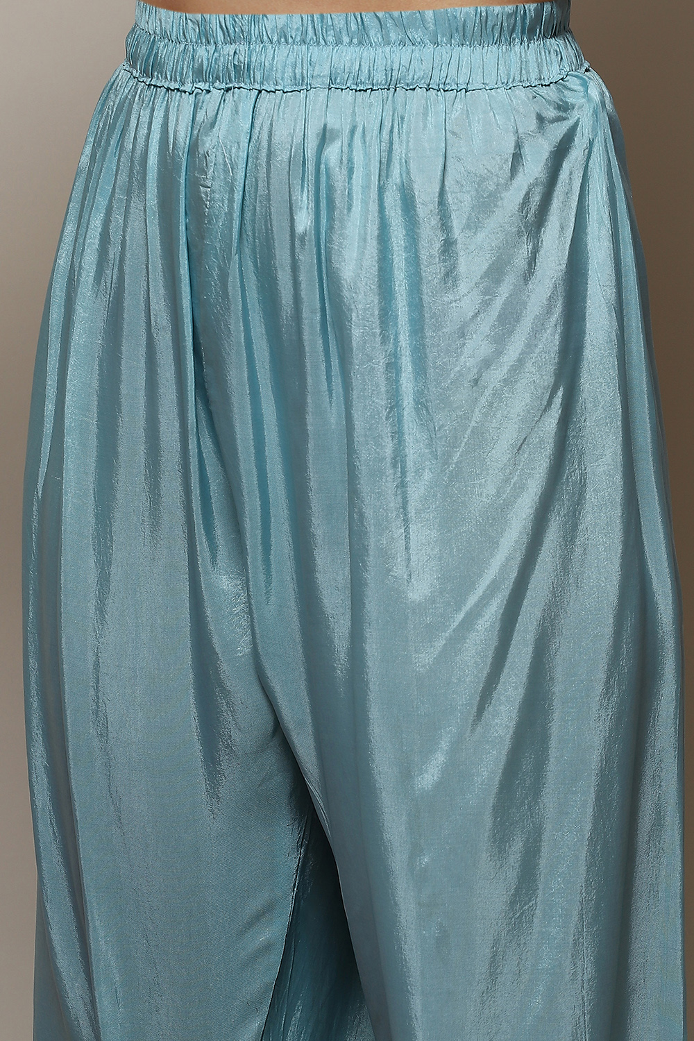 Blue Organza Digital Print Unstitched Suit Set image number 3