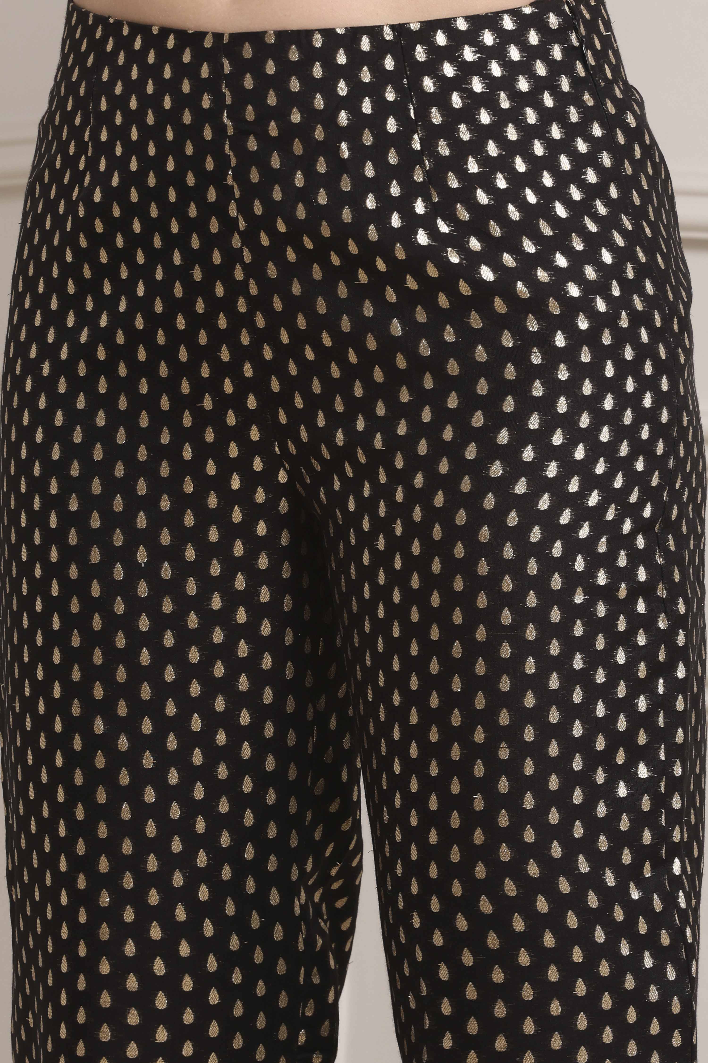 Yellow Poly Cotton Straight Kurta Pants Set image number 2