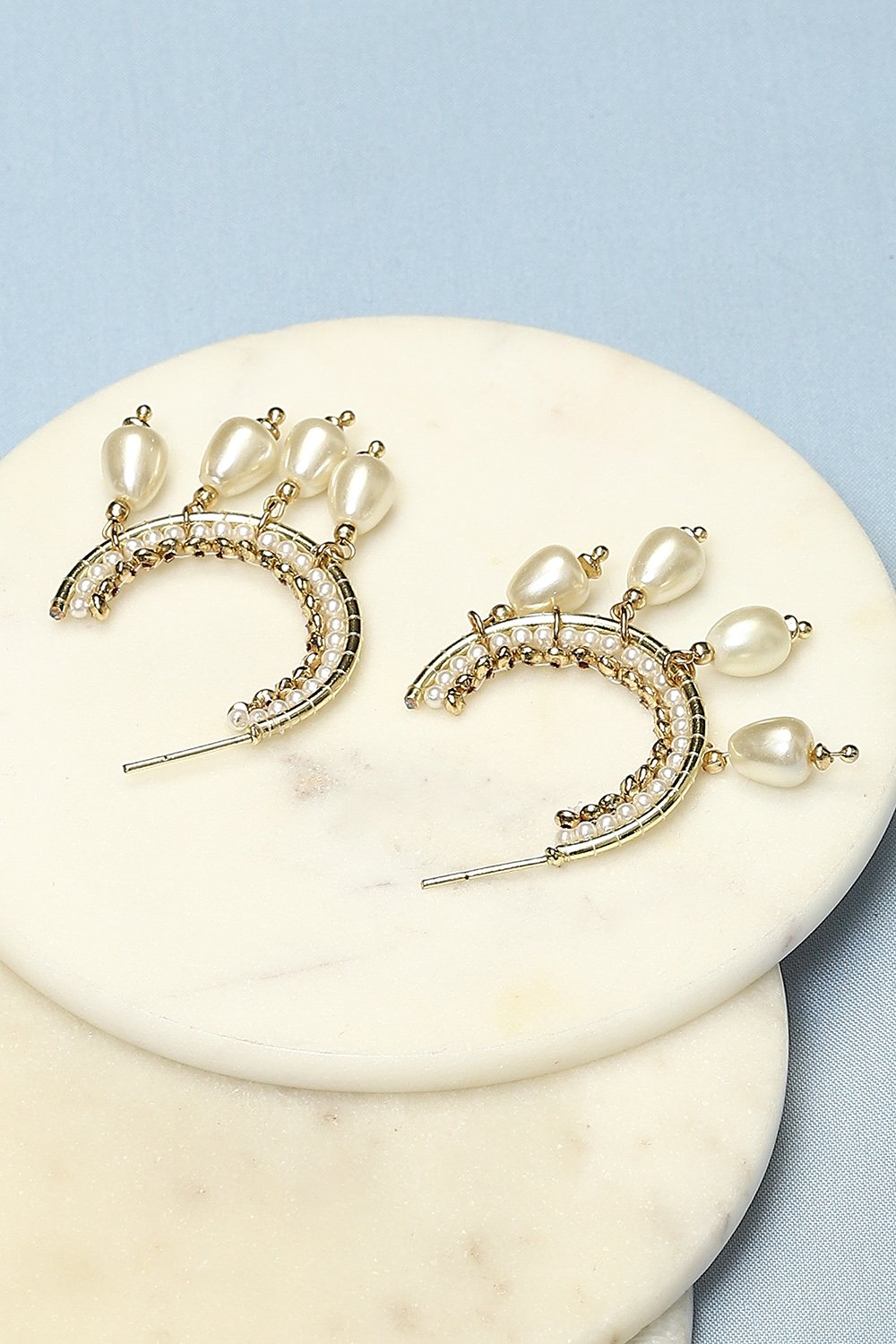 Gold Brass Earrings image number 2