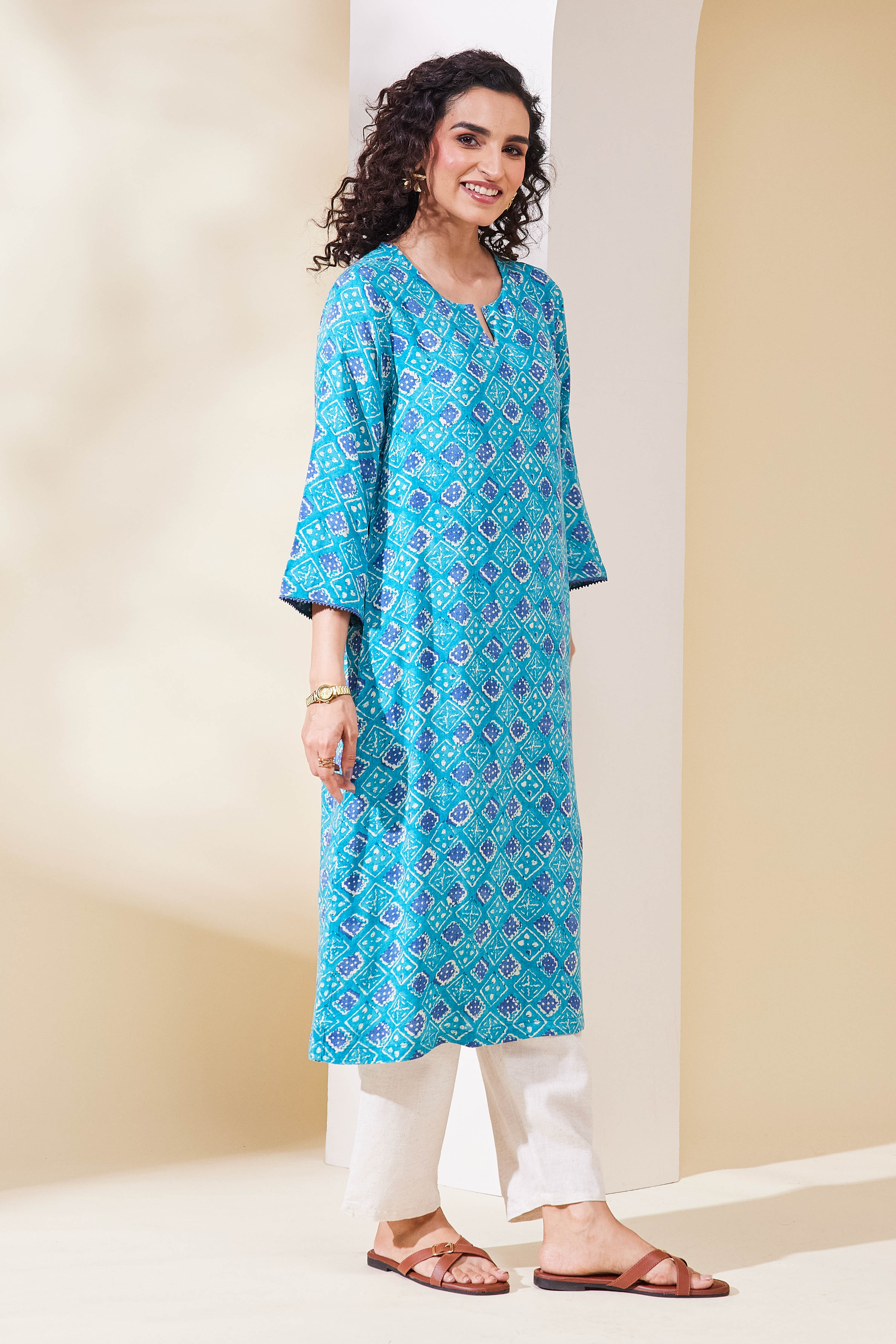Grey Viscose Rayon Straight Kurta image number 4