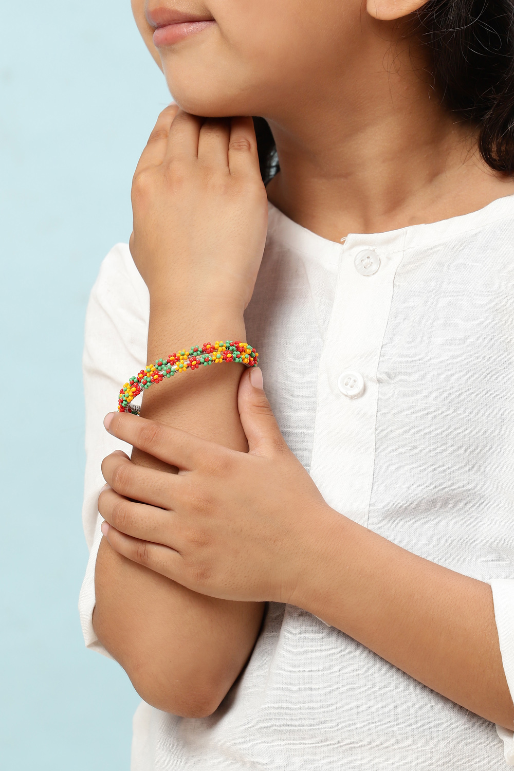 Multicolour Metal & Beads Kids Bangles image number 3