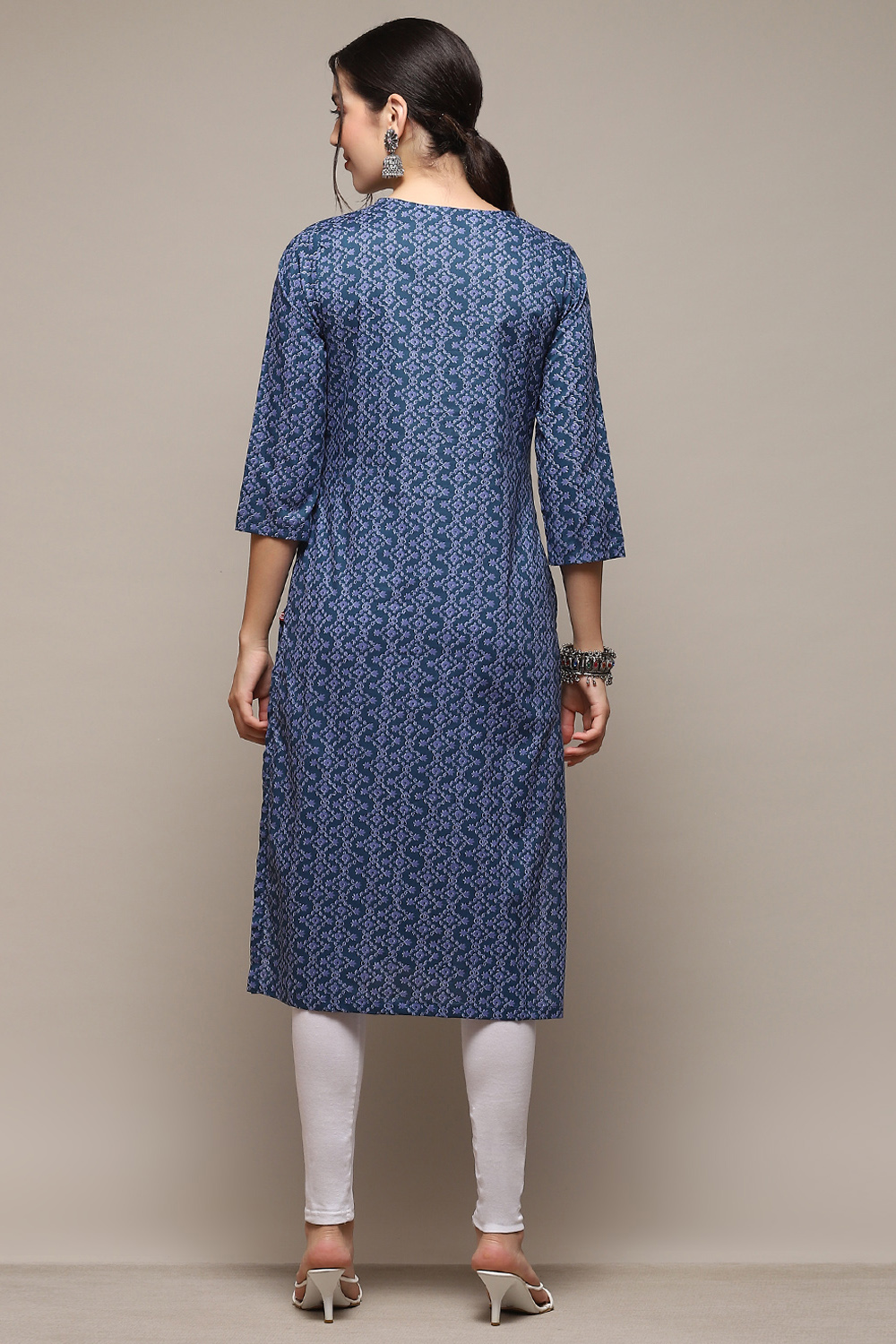 Maroon Cotton Narrow Printed Suit Set image number 3