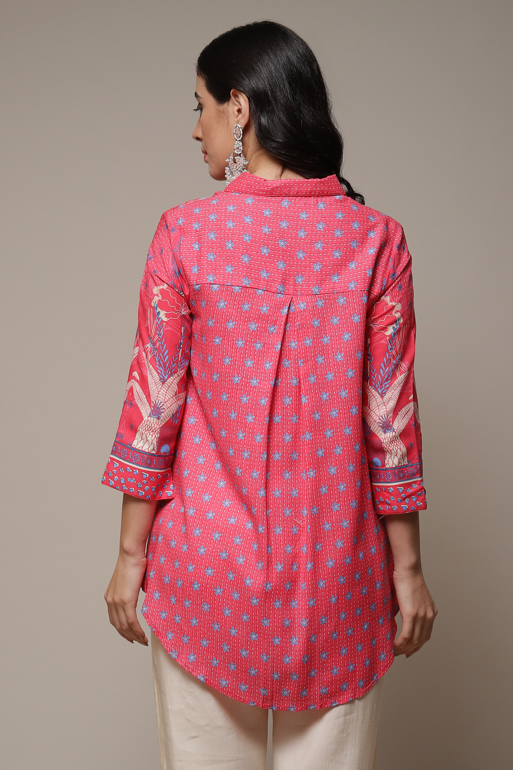 Ecru Rayon Printed Shirt image number 2