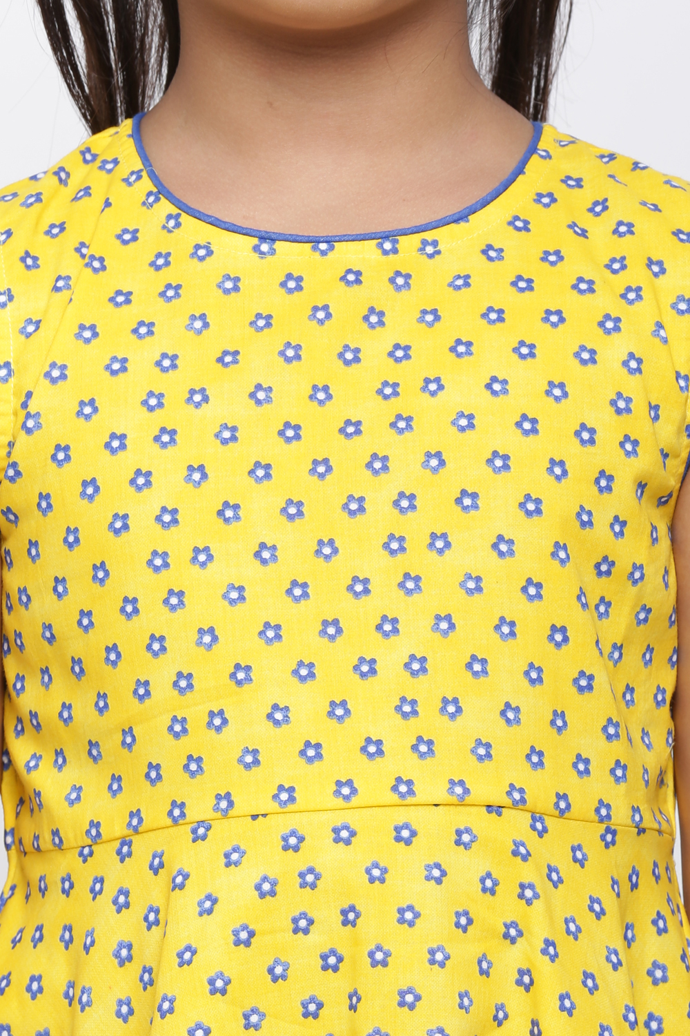 Yellow Cotton Printed Dress image number 1