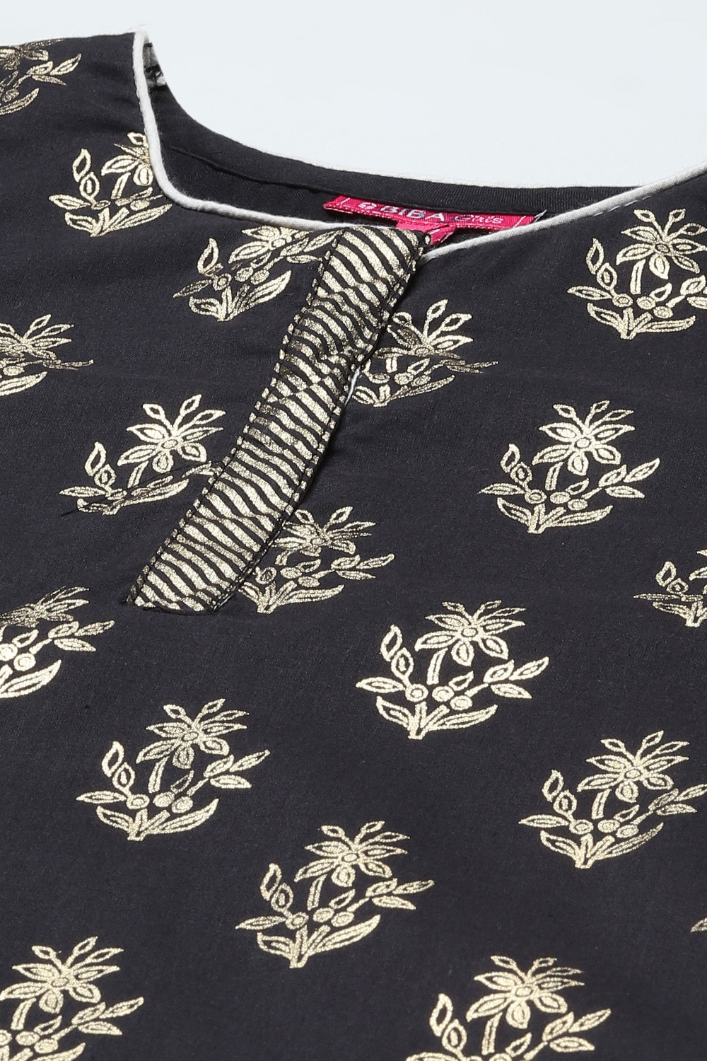 Turquoise Cotton Straight Printed Kurta Patiala Salwar Suit Set image number 1