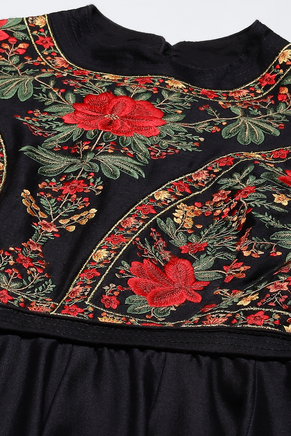 Rohit Bal Ivory Cotton Silk Anarkali Yarndyed Suit Set image number 1