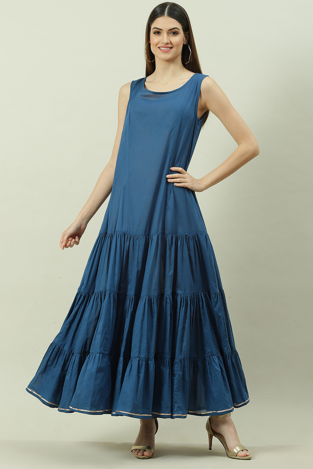 Tomato Red Poly Cotton Printed Kurta Dress image number 3