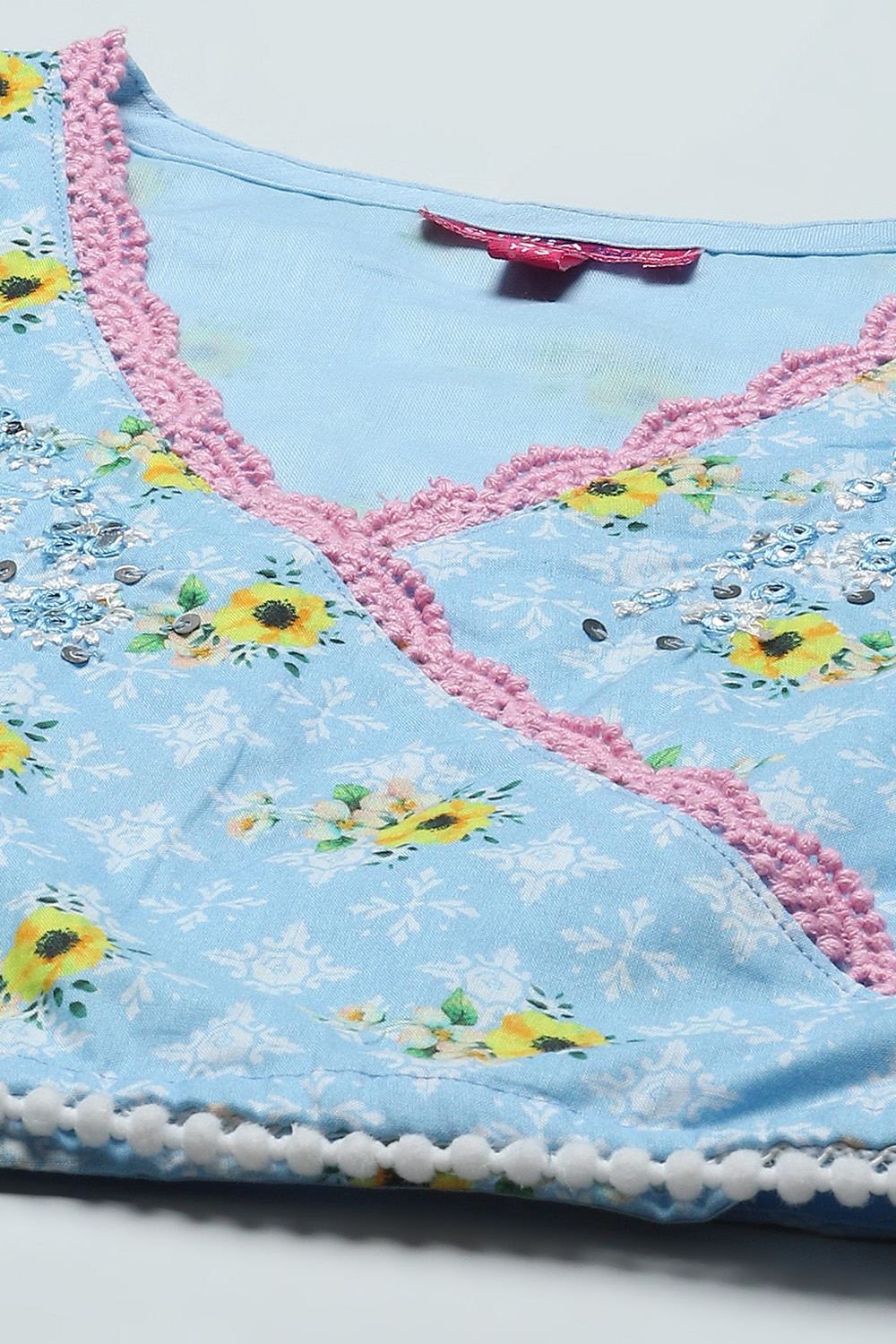 White Tiered Lehenga With Printed Blouse & Net Dupatta image number 1