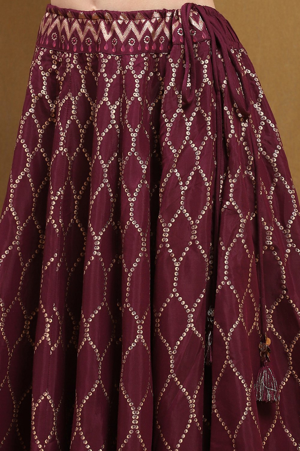 Black Shantoon Block Printed Festive Skirt image number 1