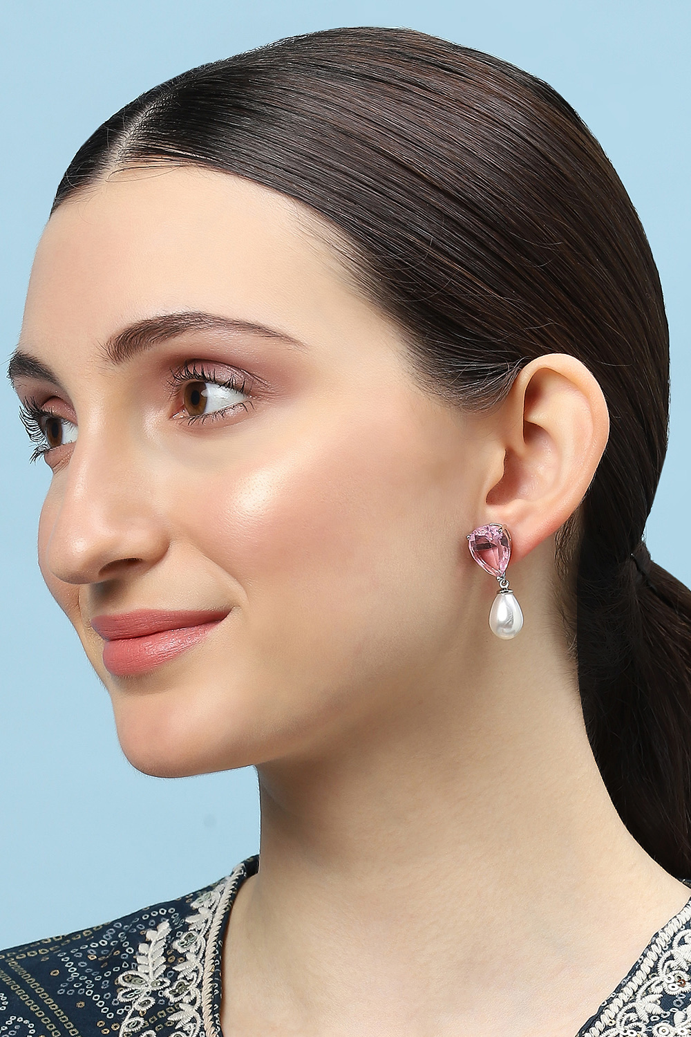 Light Pink Brass Danglers image number 3