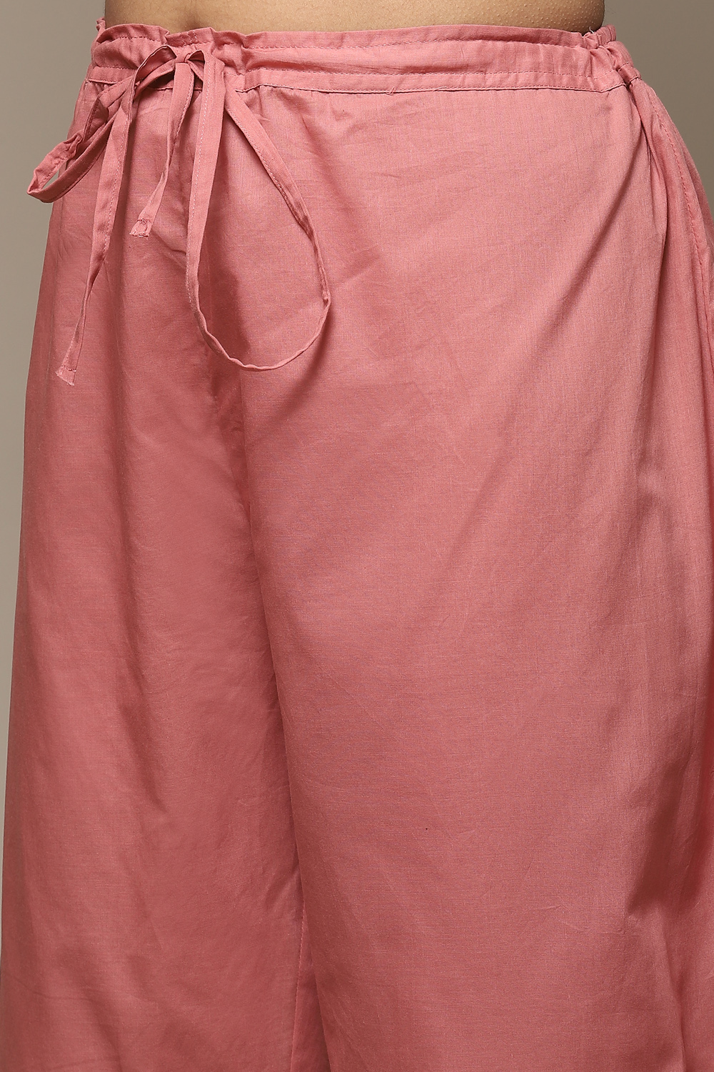 Peach Cotton Kalidar Kurta Palazzo Suit Set image number 2