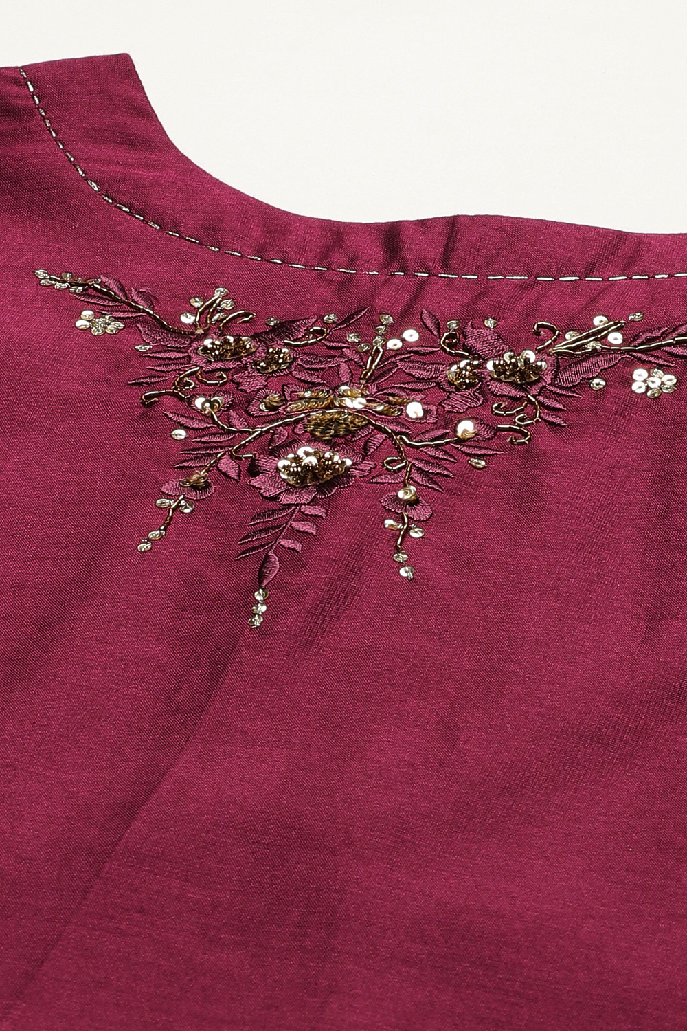 Teal Flared Cotton Silk Fusion Wear 2 Piece Set image number 1