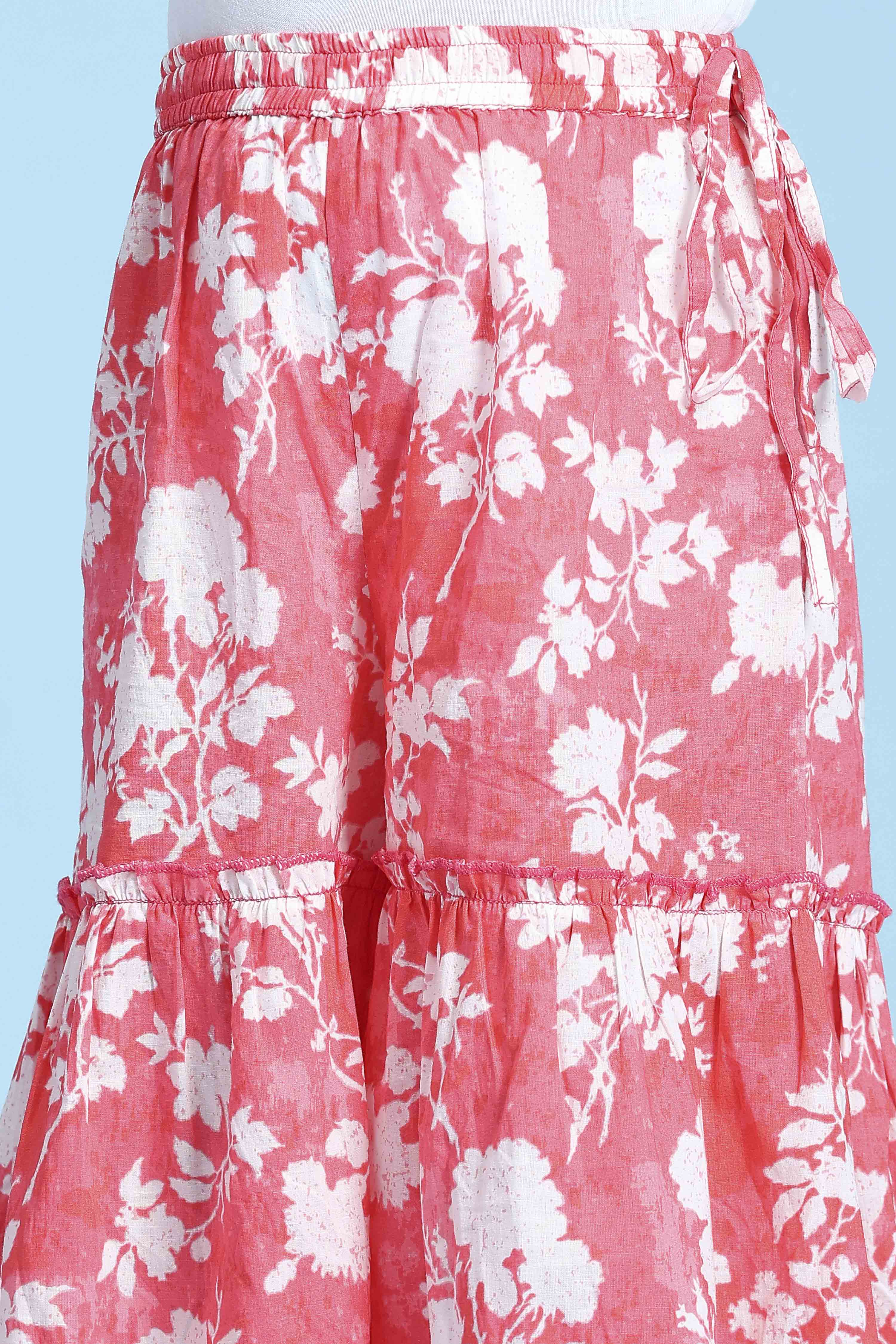 Coral Cotton Printed Straight Garara Suit Set image number 2