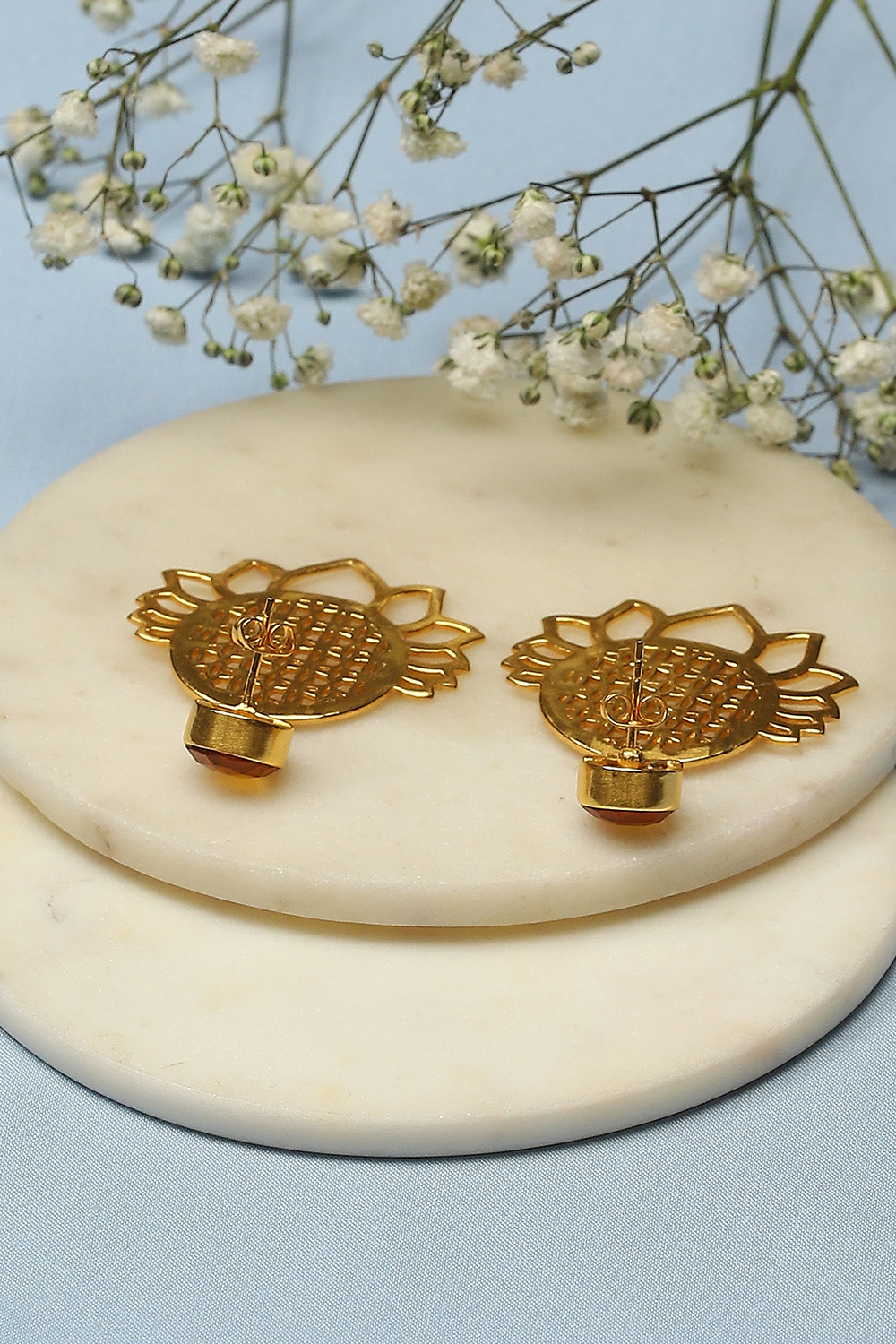 Yellow Brass earrings image number 2