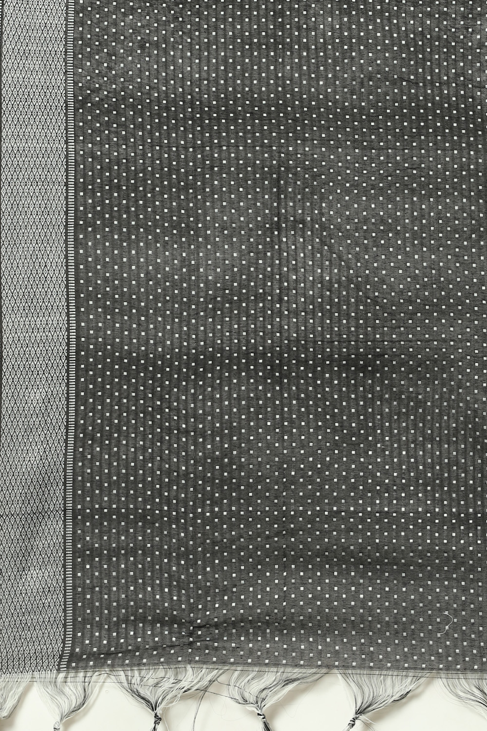 White Cotton Machine Embroidered Unstitched Suit Set image number 3